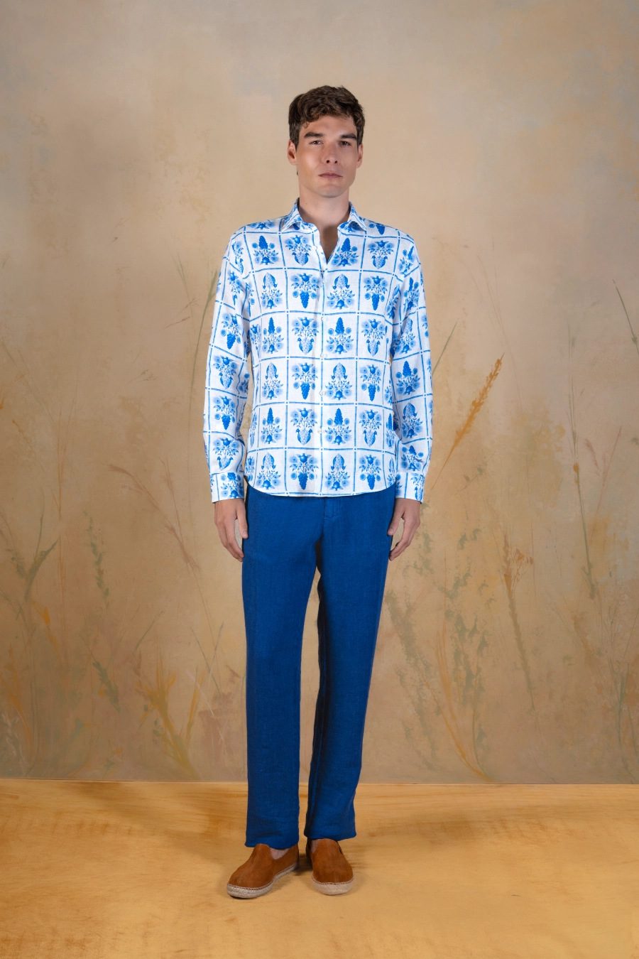 Victus linen shirt blue - frente