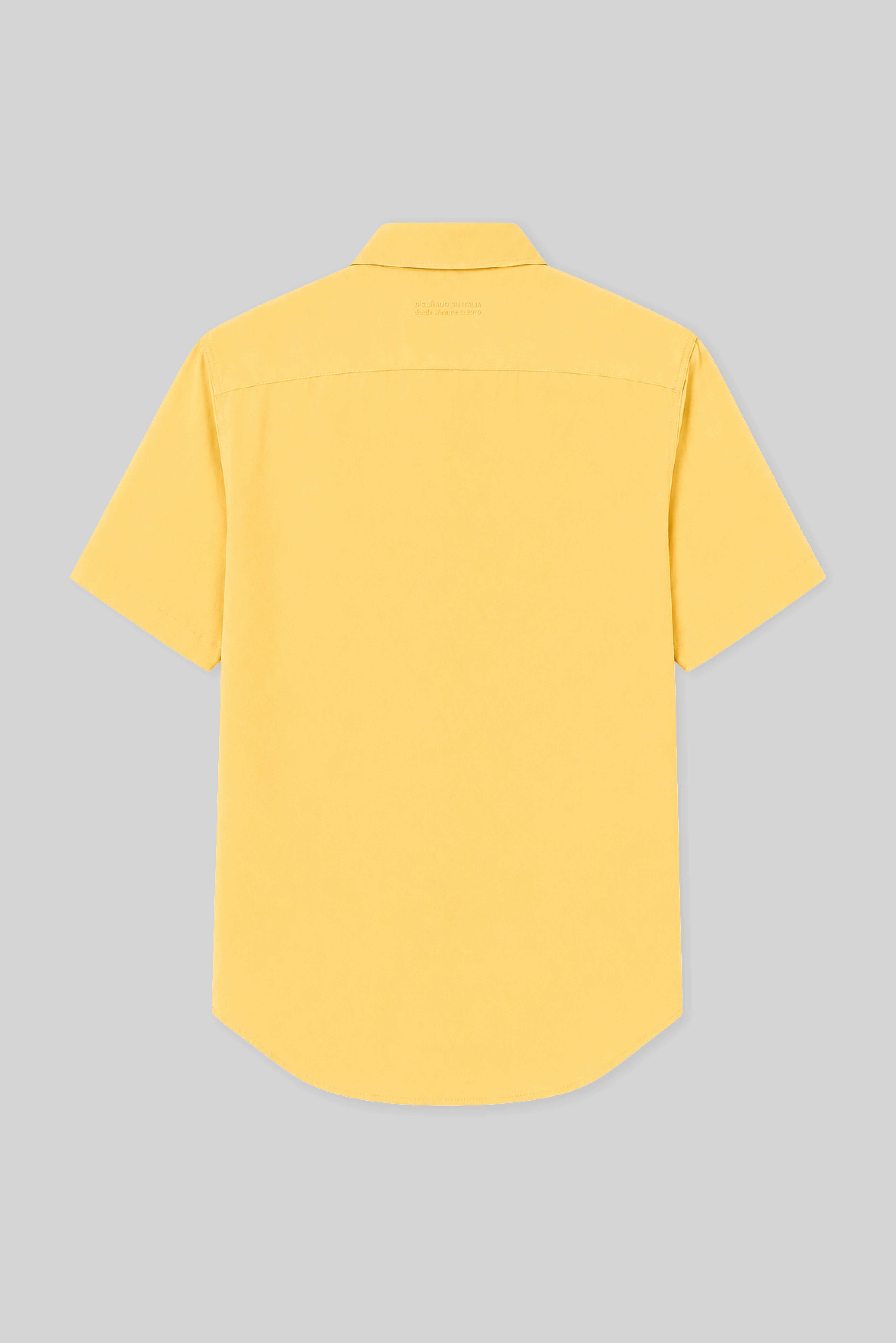 Camisa de lino para hombre amarillo claro