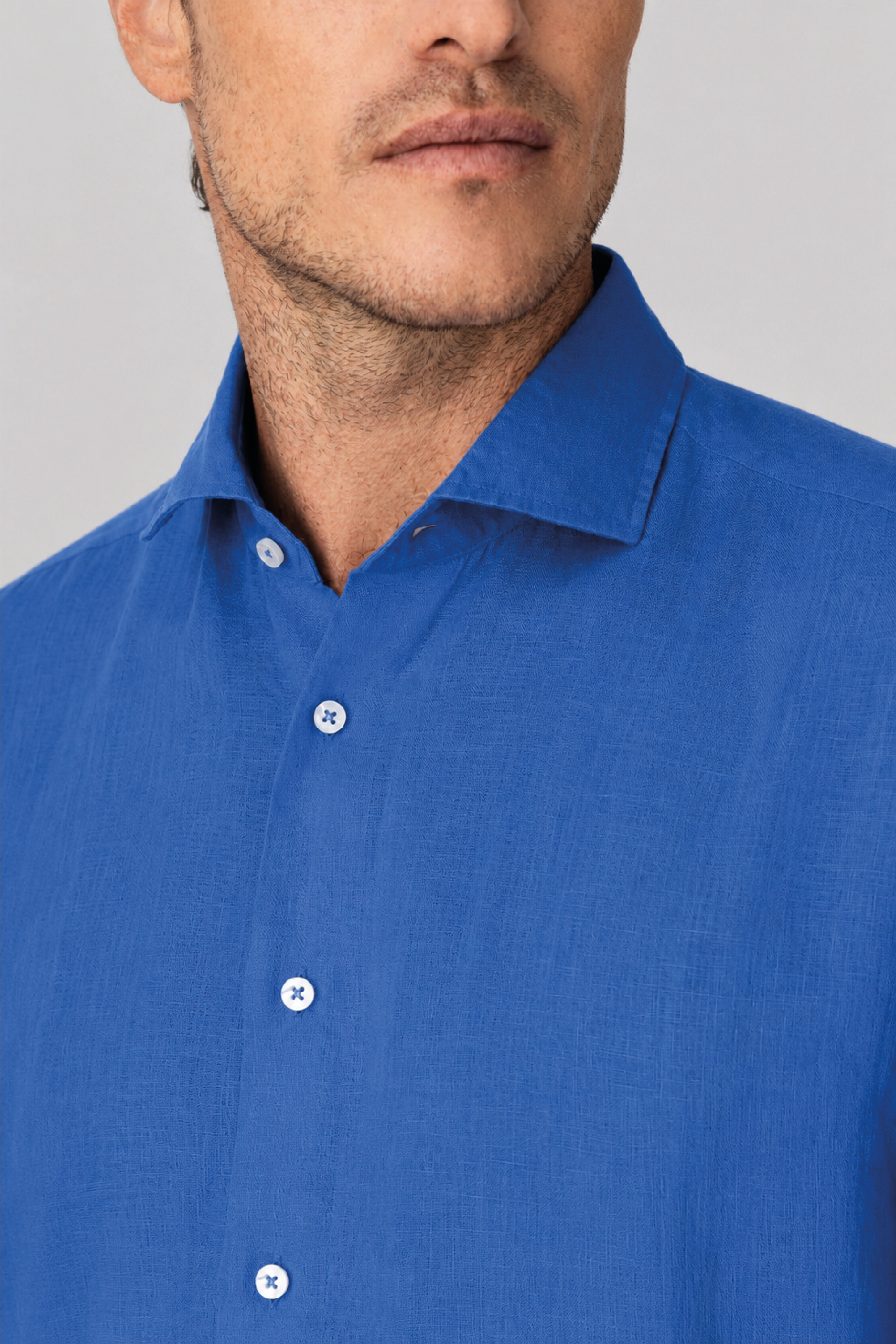 Men's linen shirt sky blue basic