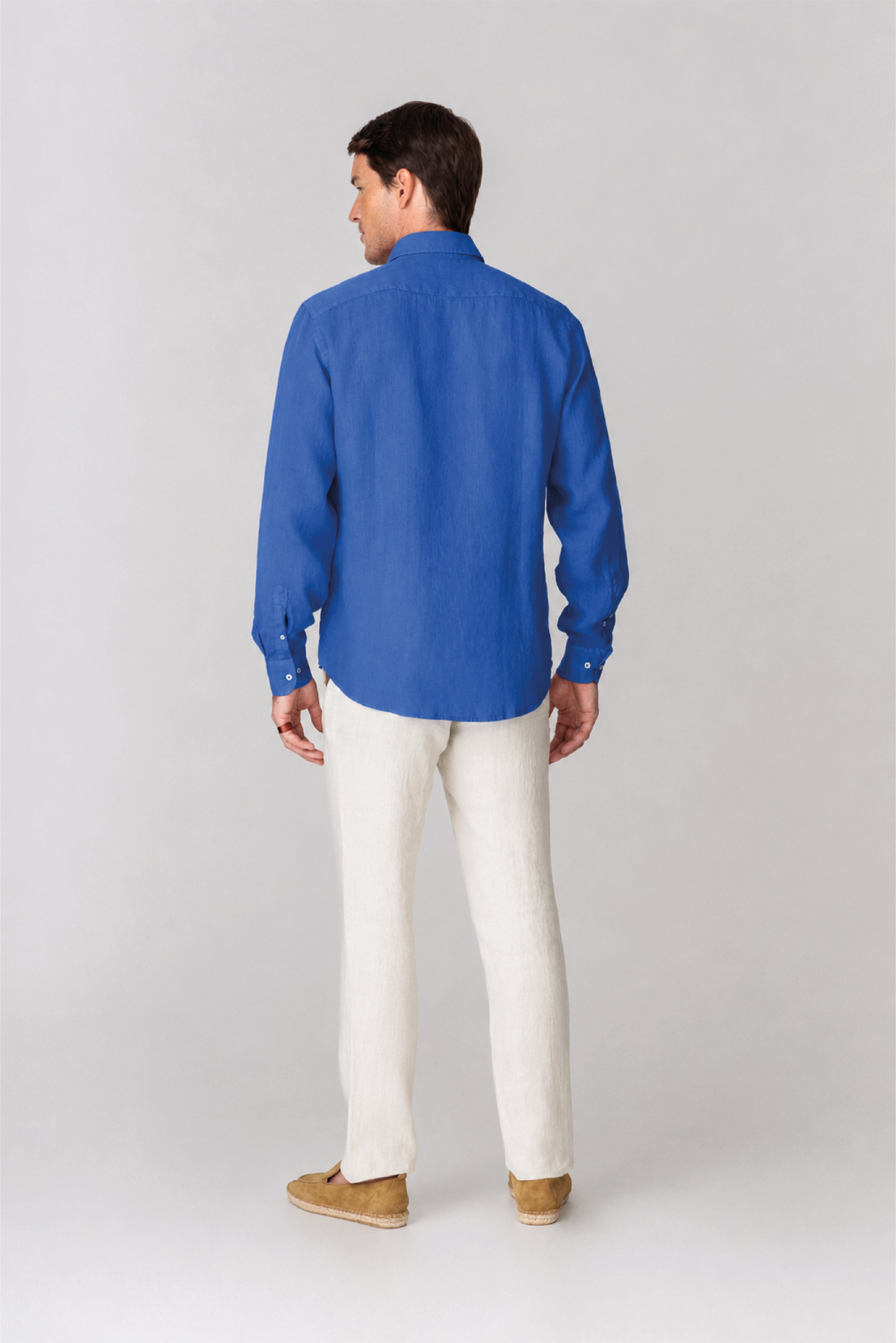 Men's linen shirt sky blue basic