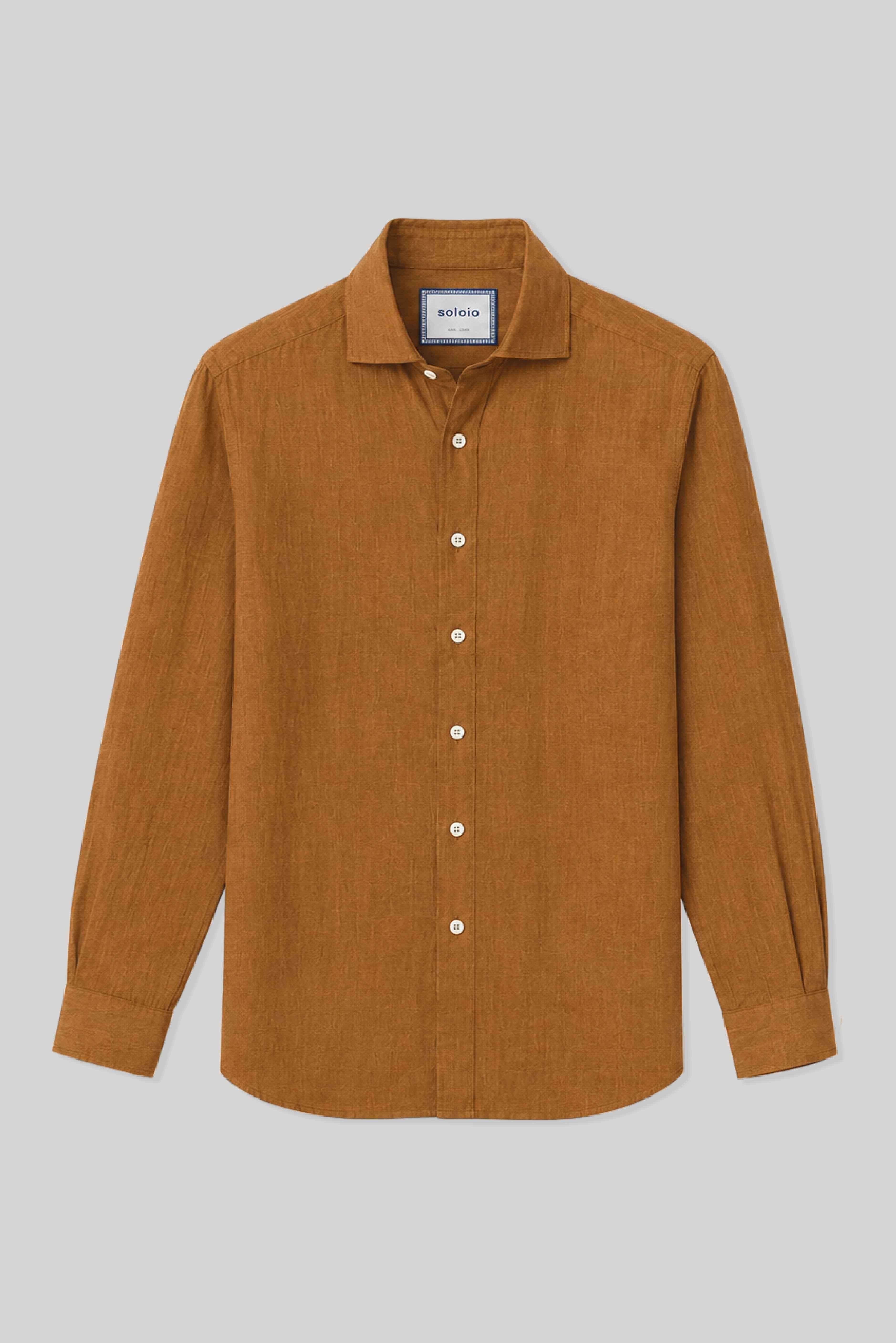 Men's linen shirt brown