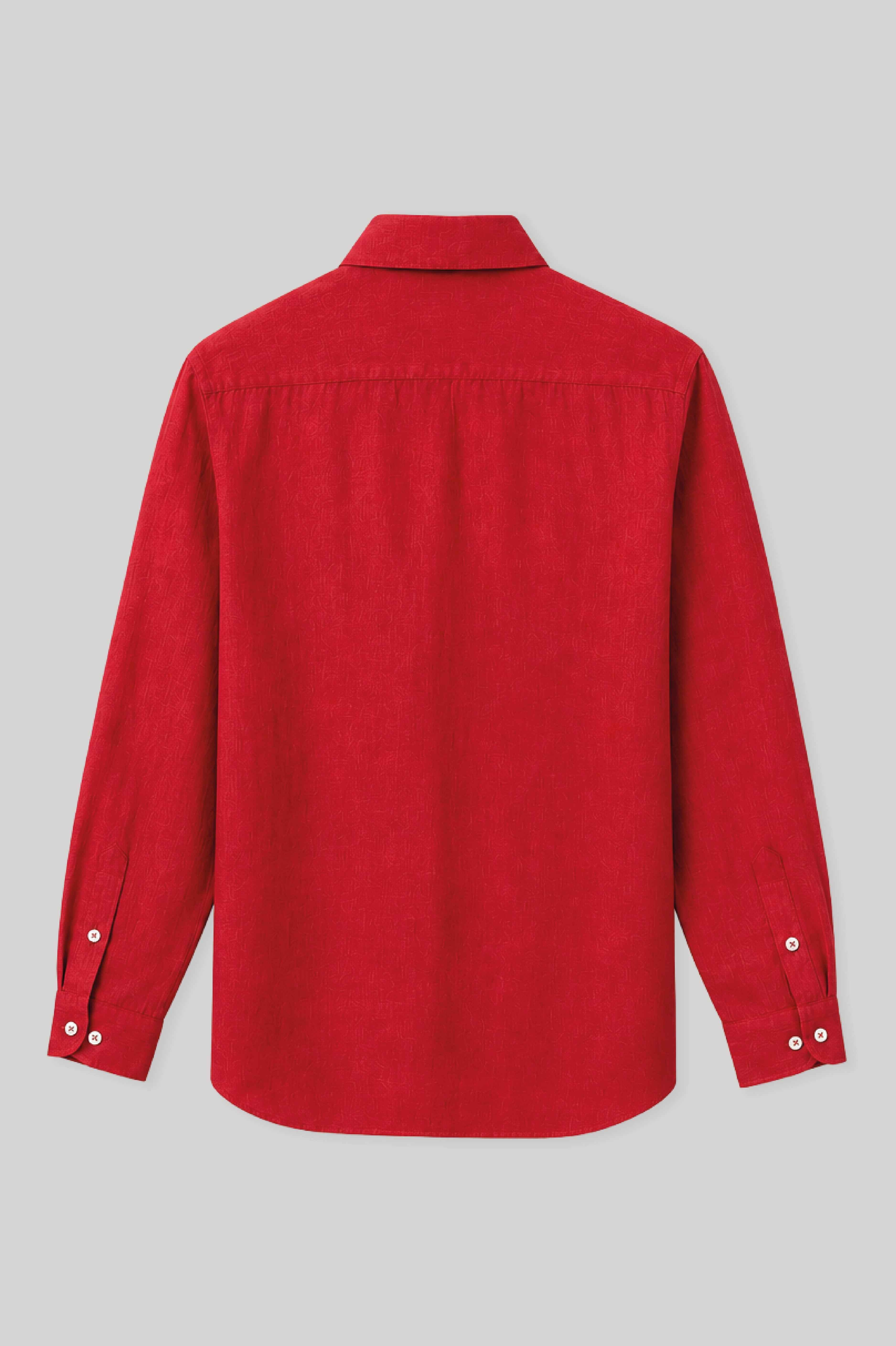 Men's linen shirt red fruit basic