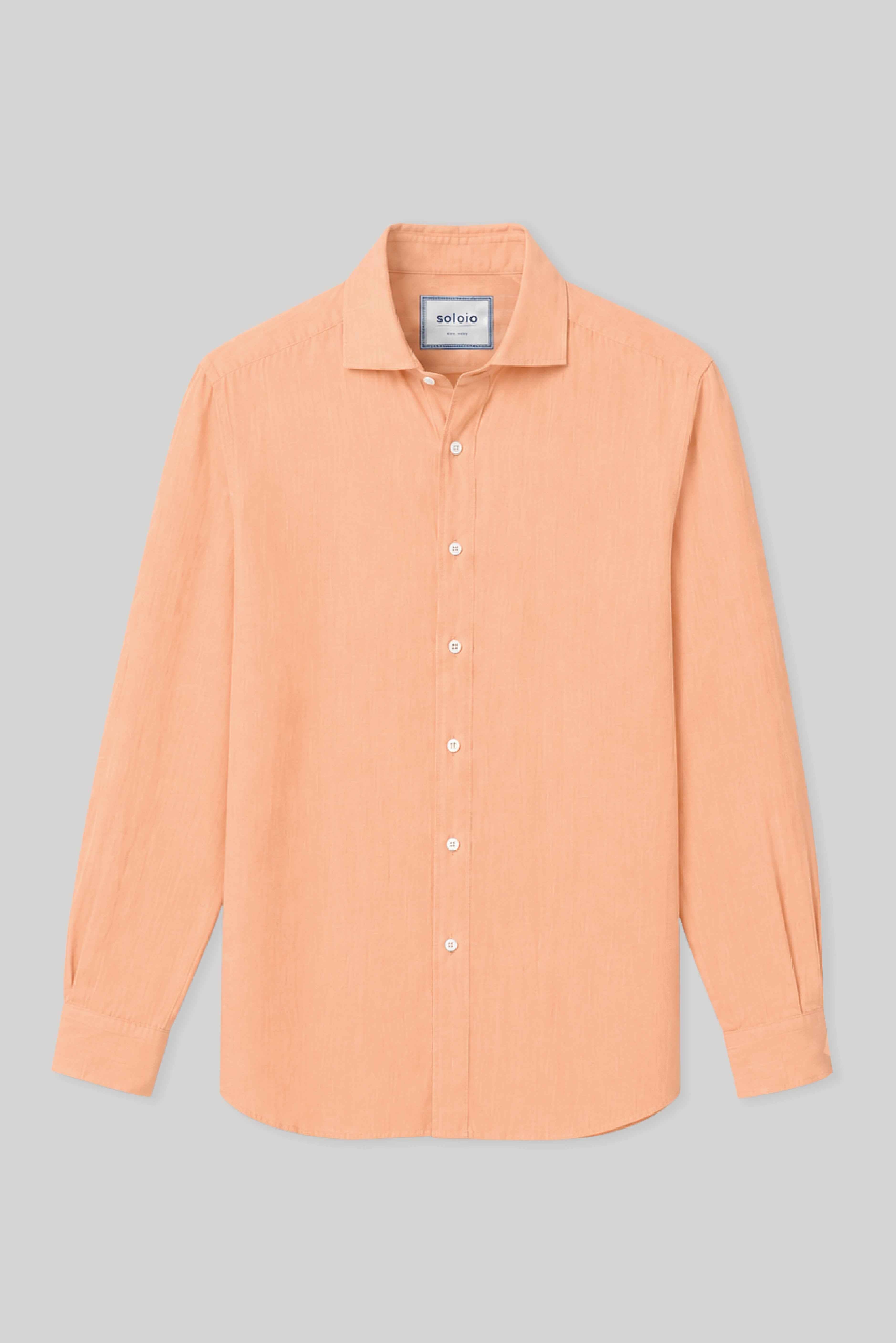 Men's linen shirt peach fuzz