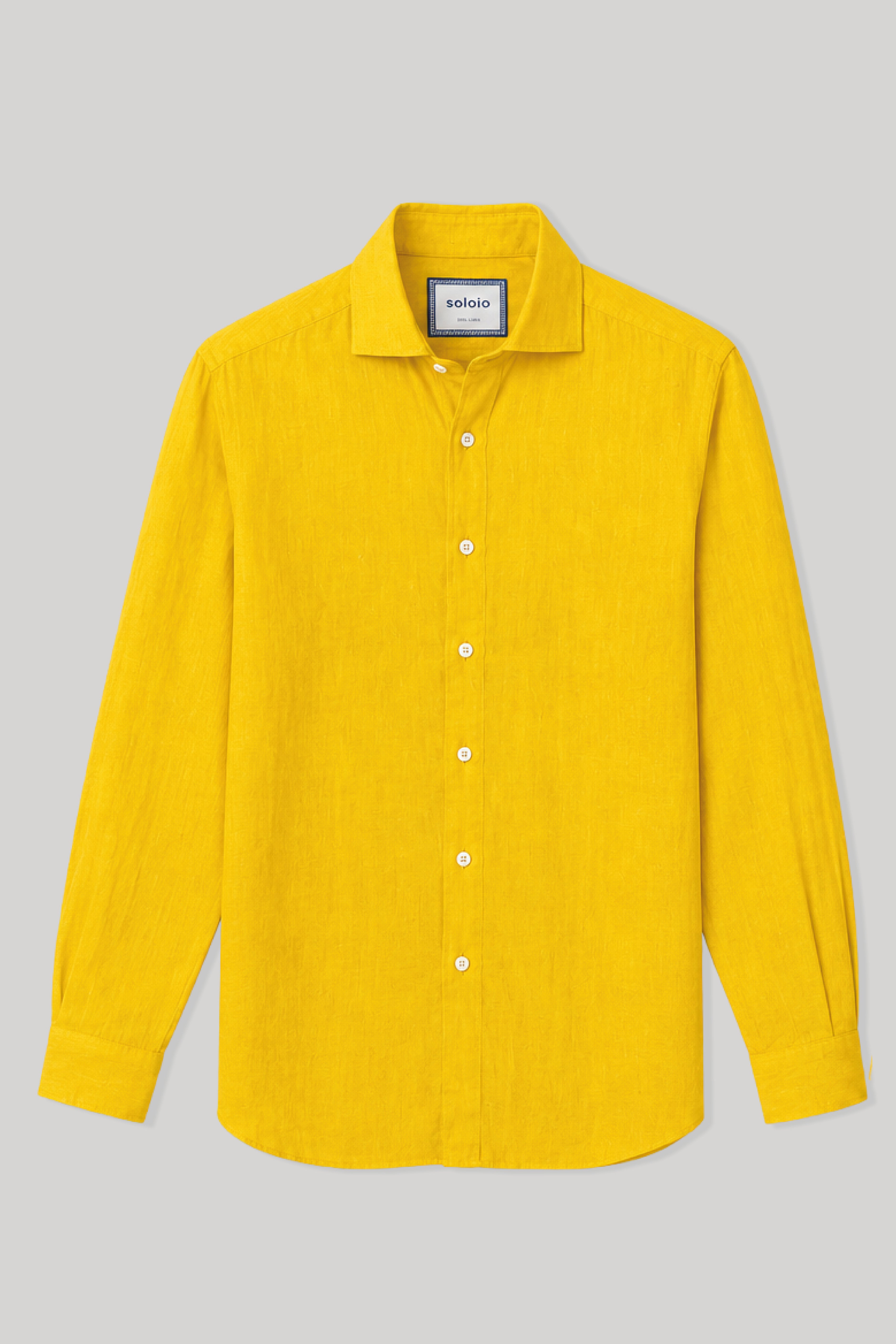 Camisa de lino para hombre amarillo frutas