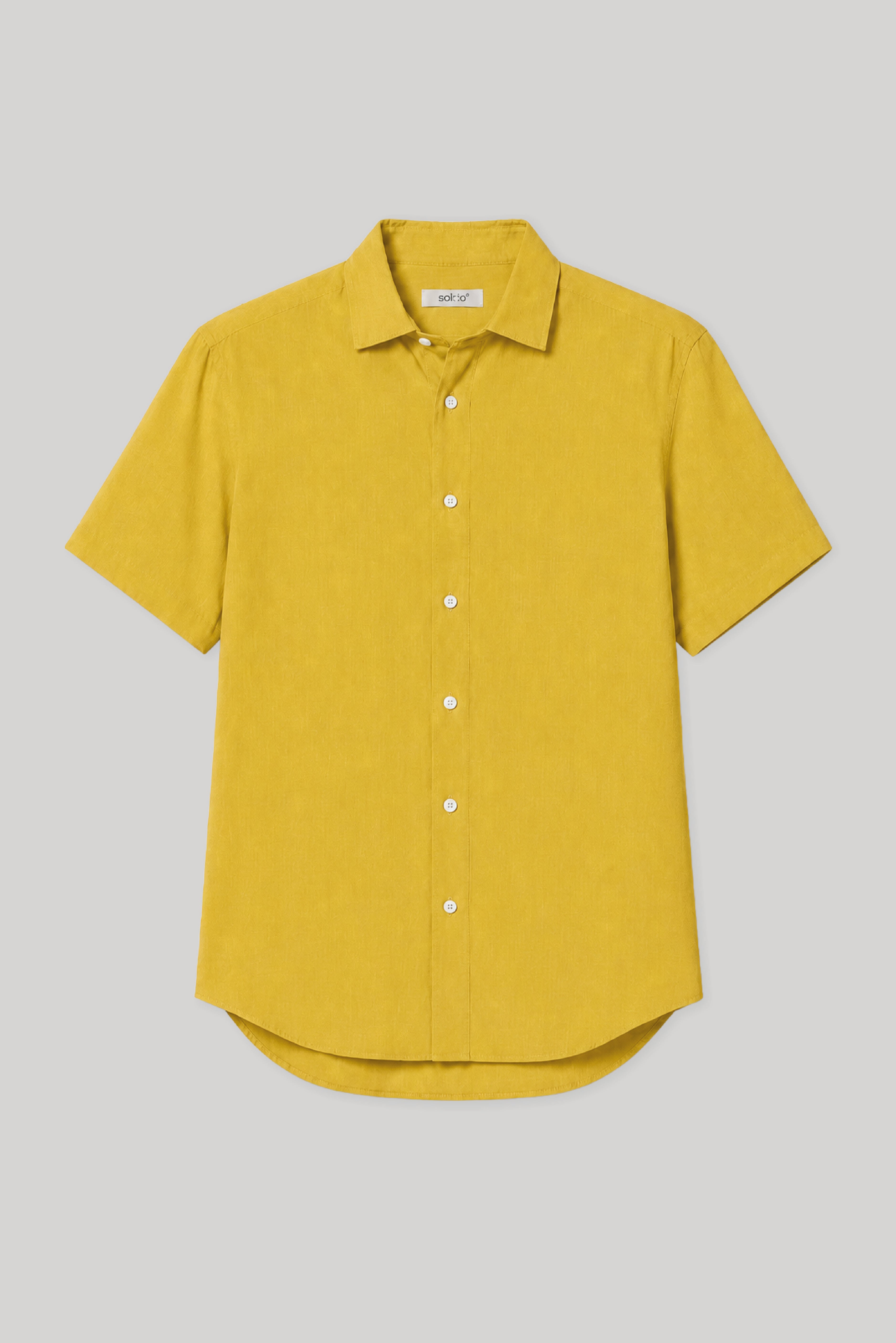 Men's linen shirt yellow fruit basic
