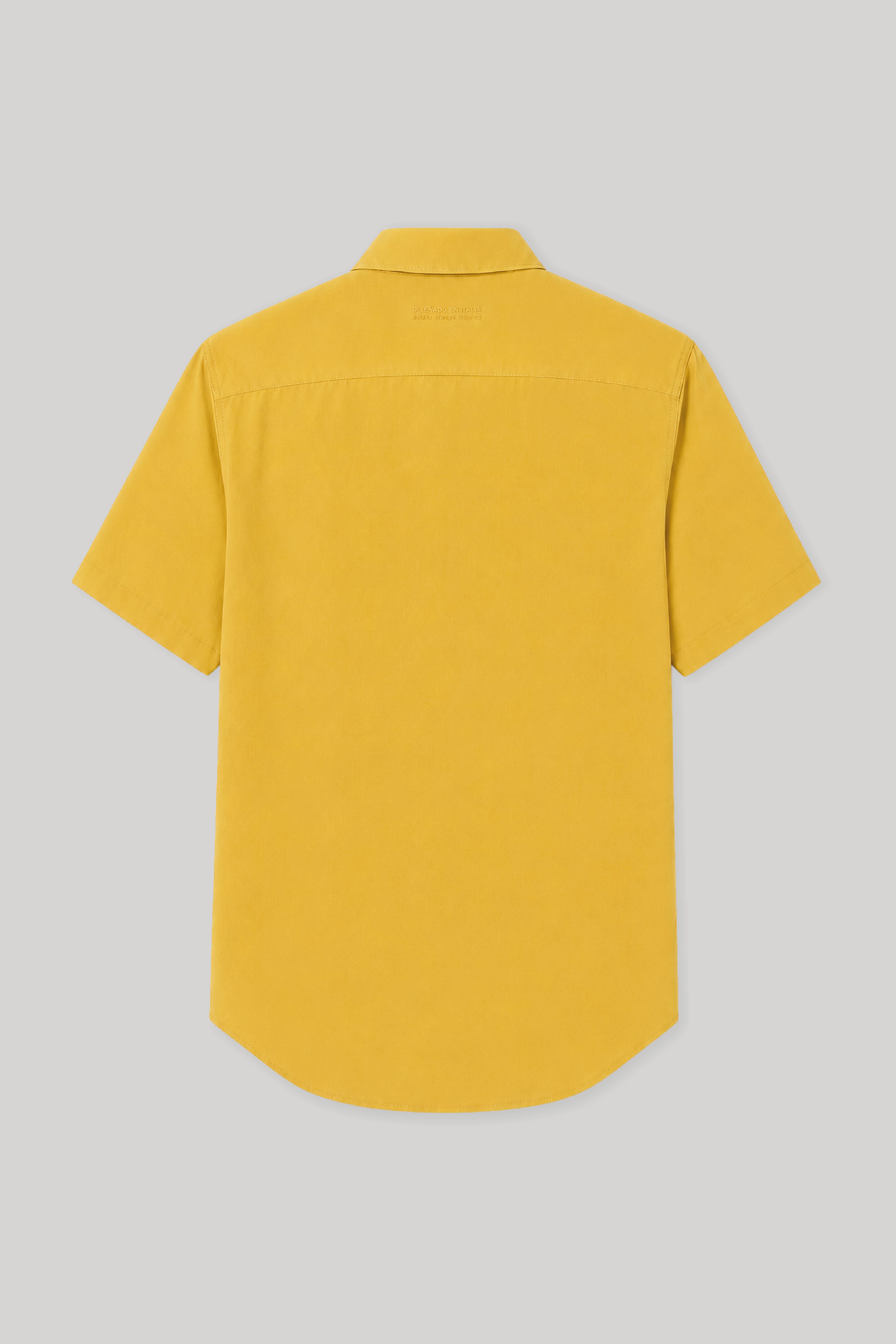 Men's linen shirt yellow fruit basic