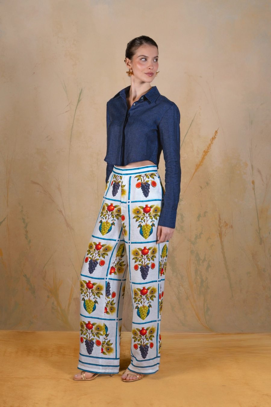 Women's Opulis white linen trousers white - frente