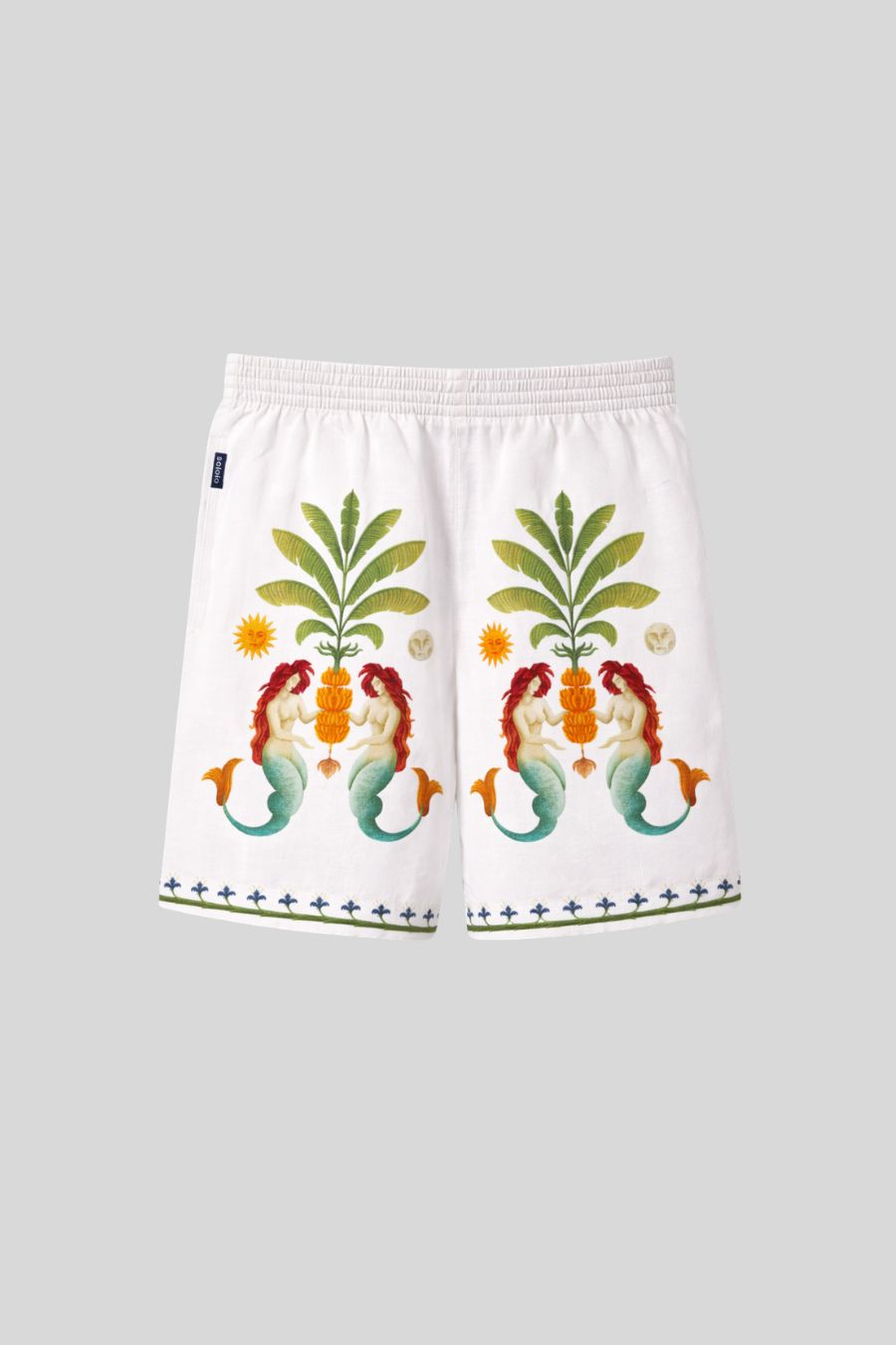 Men's linen bermuda white amanzi