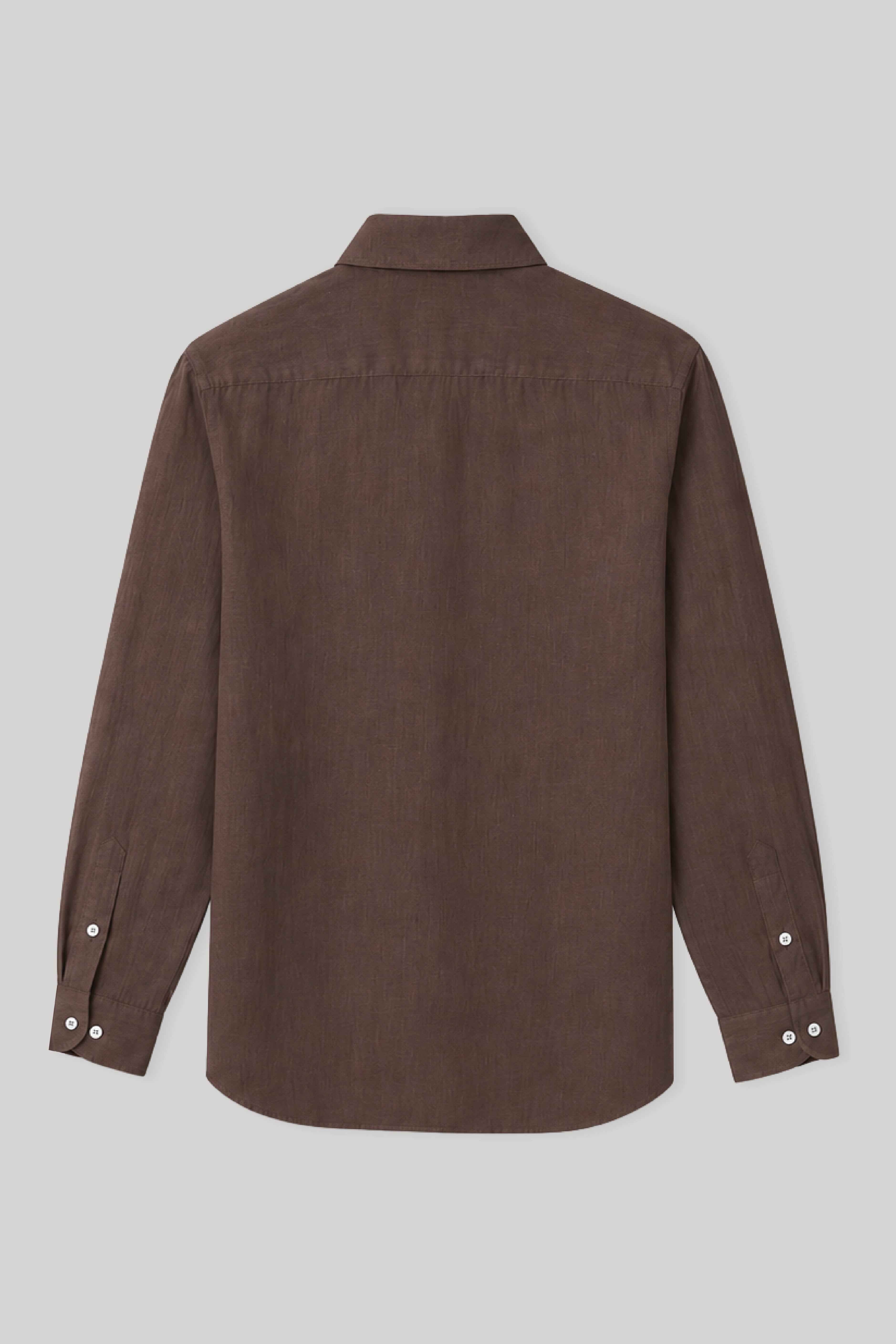 Men's linen shirt chocolate fondant