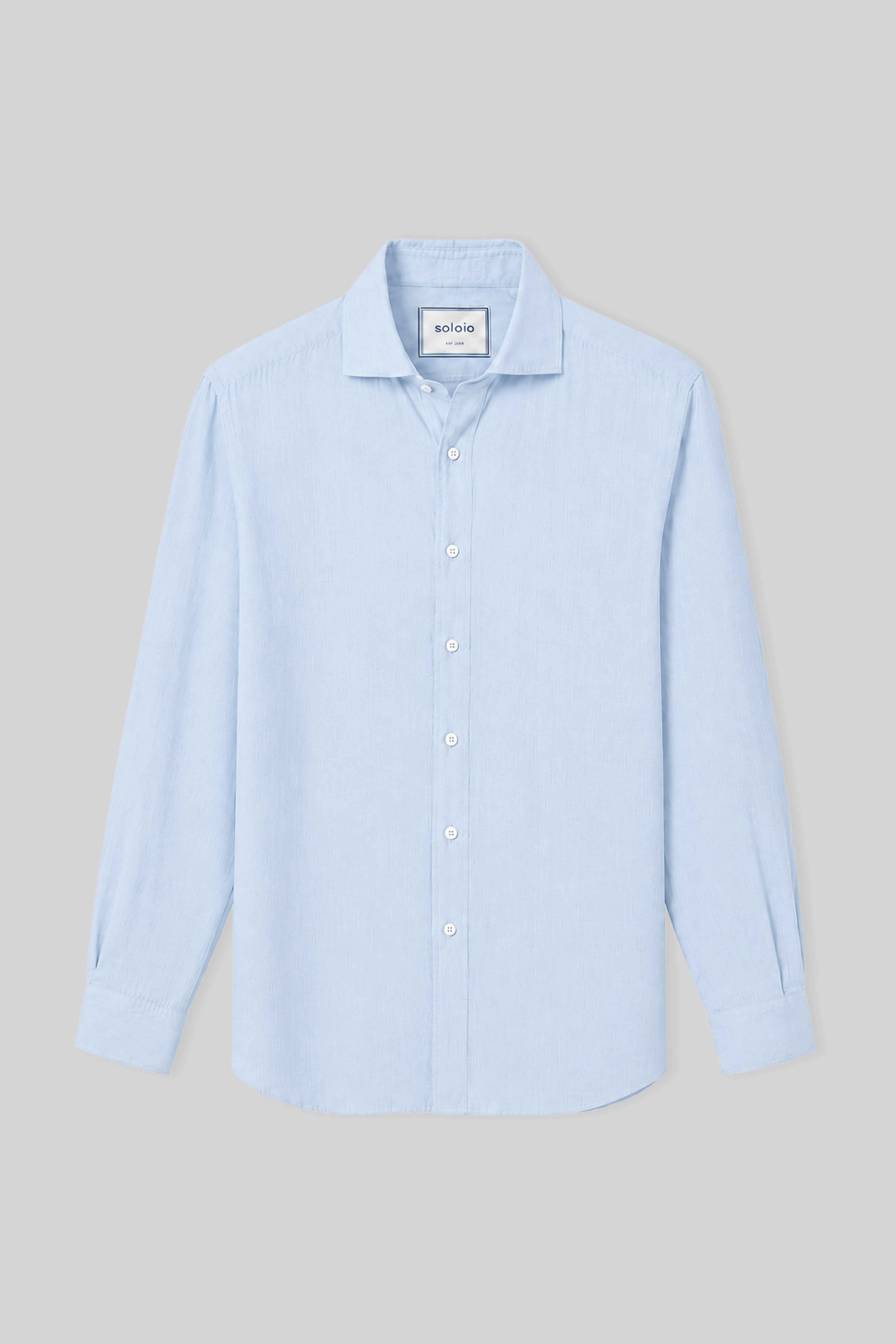 Men's linen shirt ice melt blue