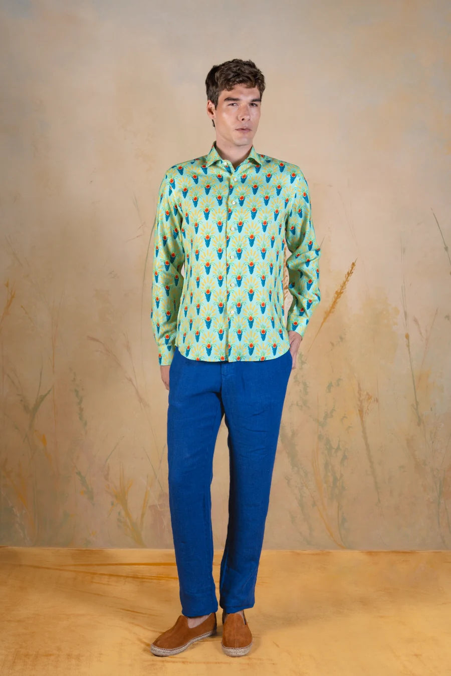 Proventus linen shirt green