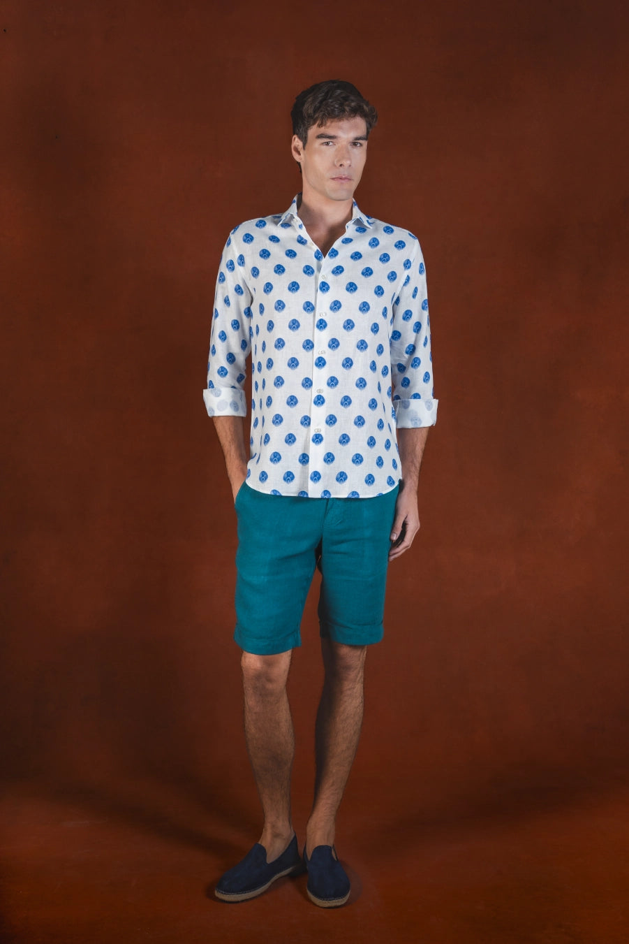 Men's Ventaligo linen shirt blue
