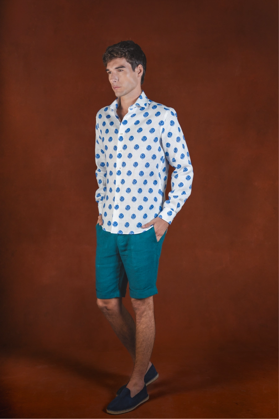 Men's Ventaligo linen shirt blue