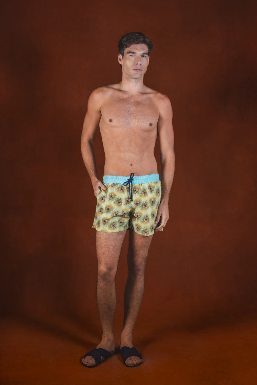 Men's Sacre polyester swim trunks