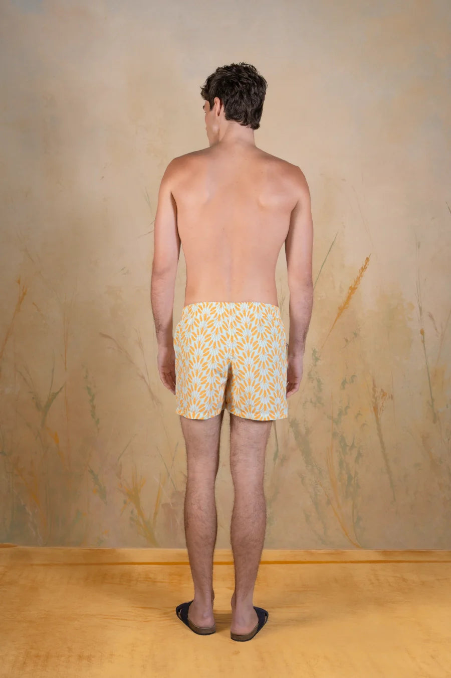 Yellow Spica polyester swim trunks yellow