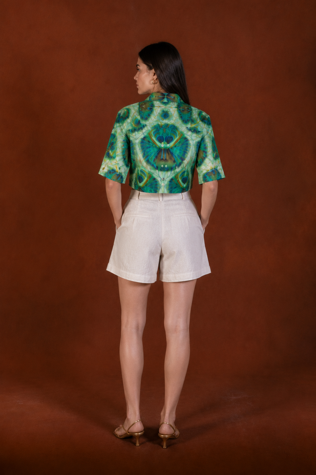 Women's Iridis linen shirt green