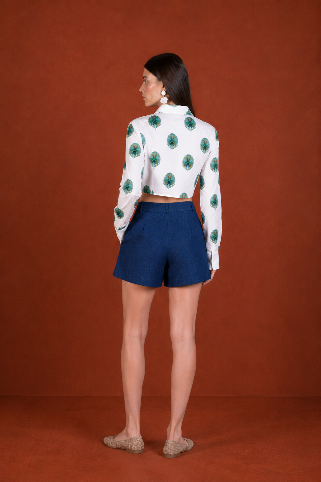 Women's Ventaglio linen shirt blue
