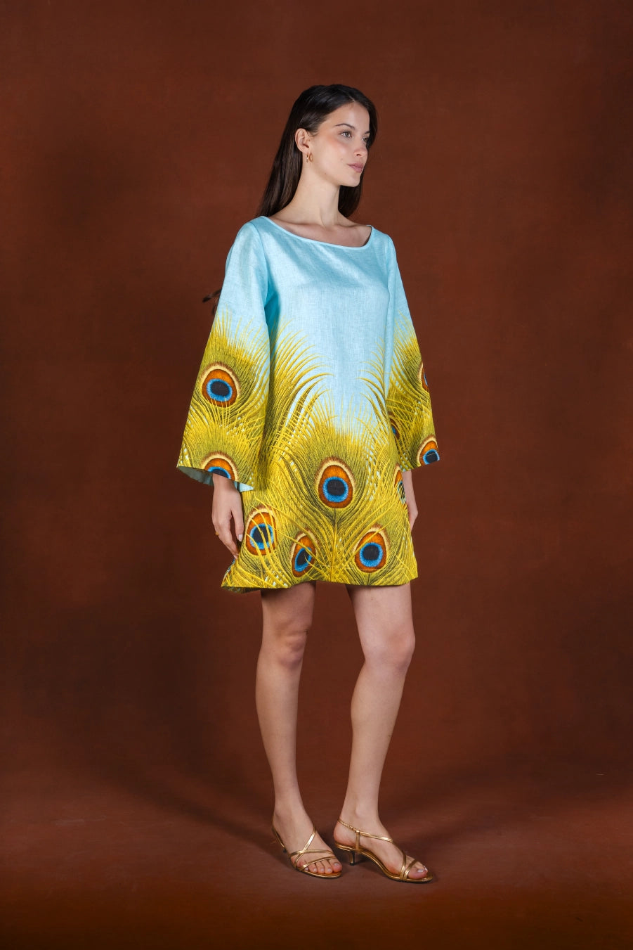 Women's Alis short linen dress blue