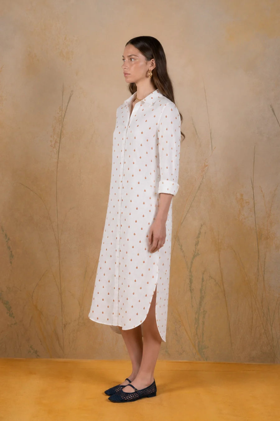 Women's Higuera linen shirt dress white