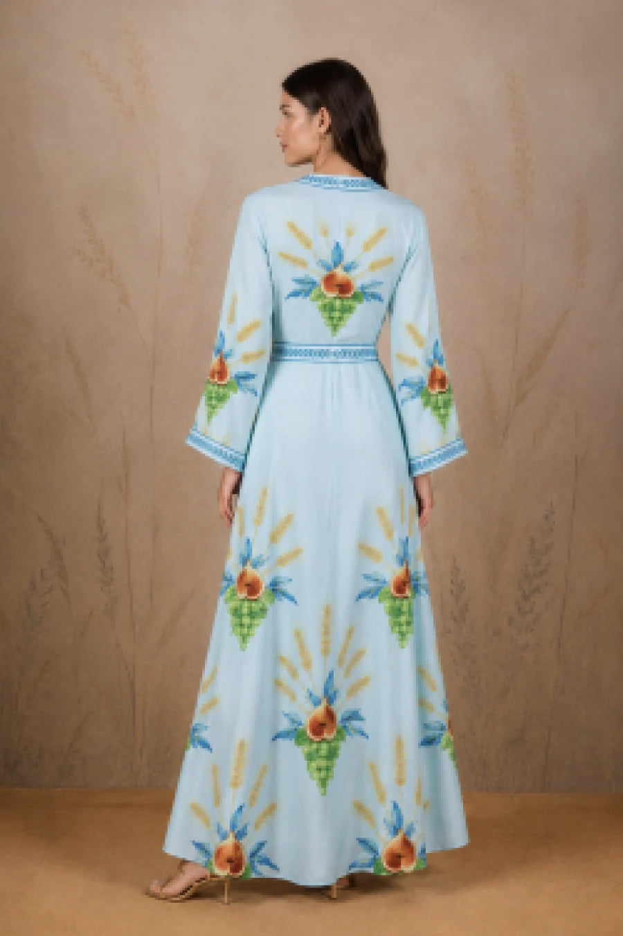 Women's Nascentia linen kimono light blue