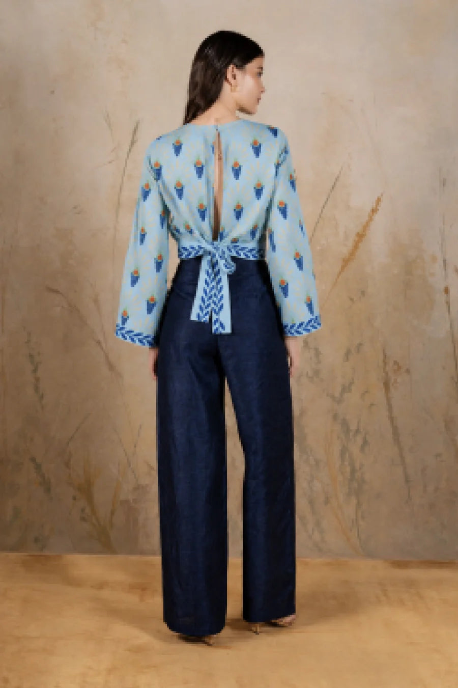 Women's Annona linen blouse blue