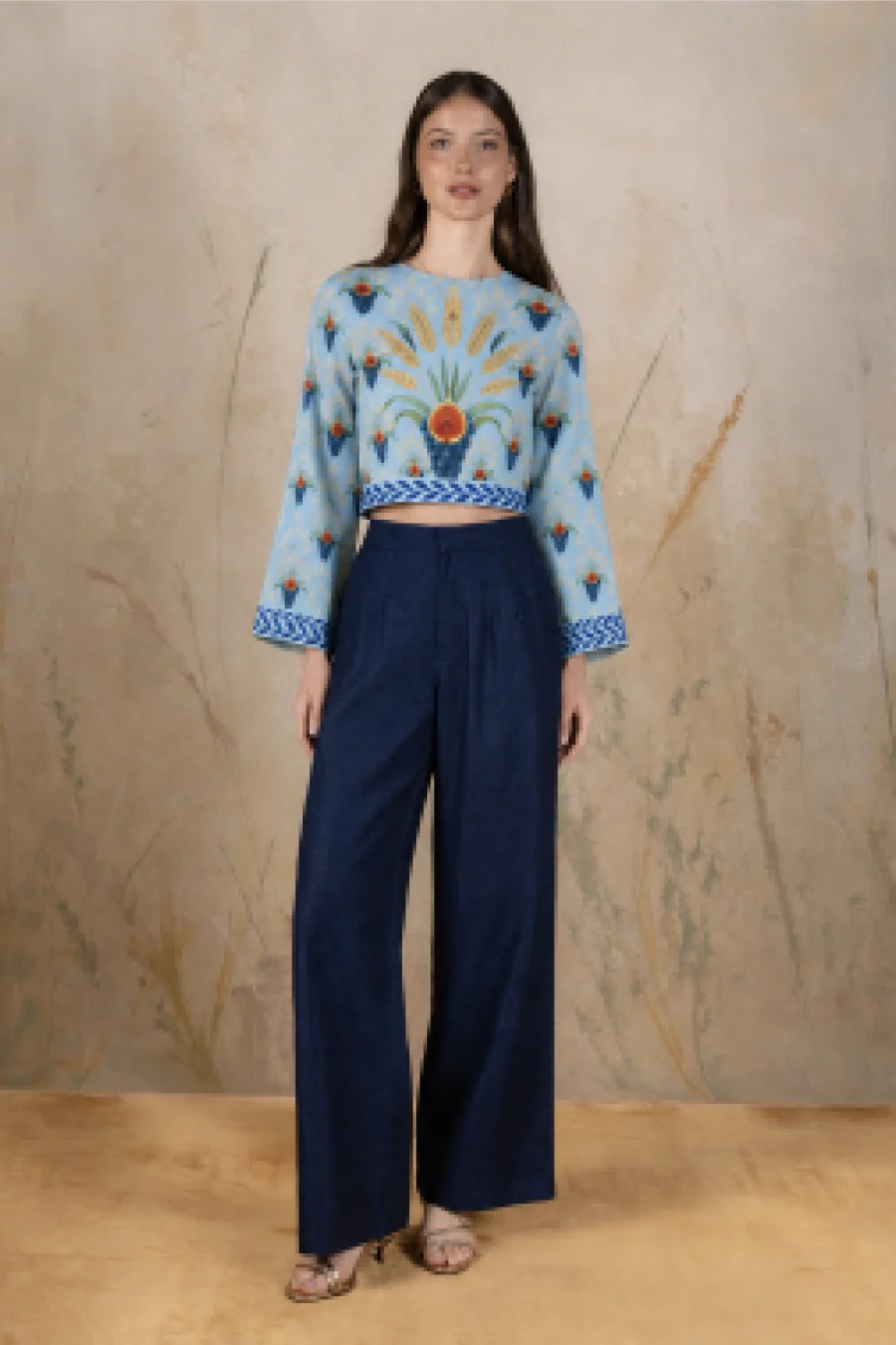 Women's Annona linen blouse blue