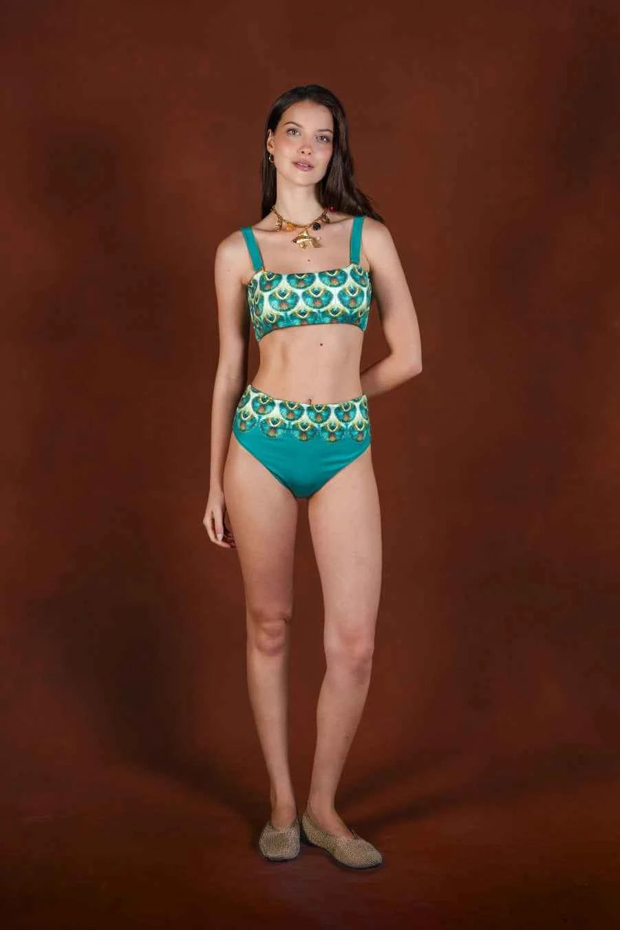 Women's Iridis polyester bikini top