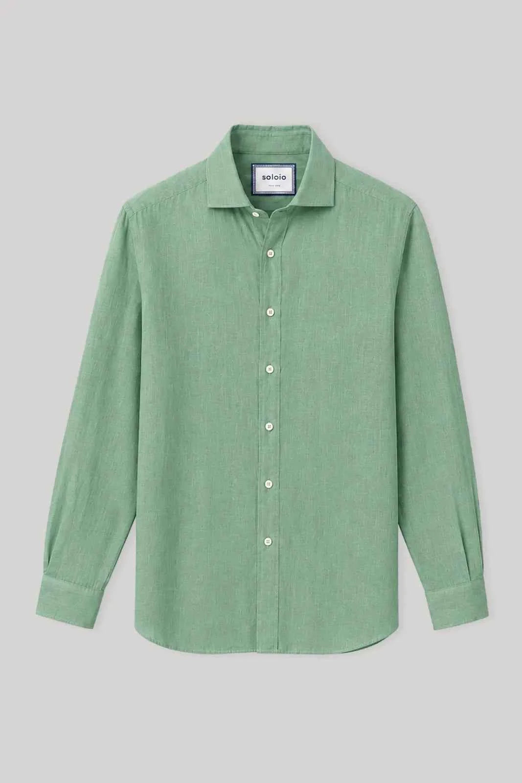 Men's linen shirt ming green