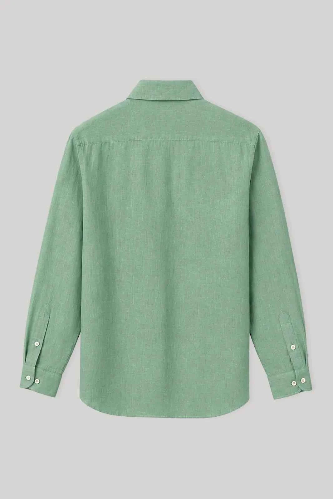 Men's linen shirt ming green