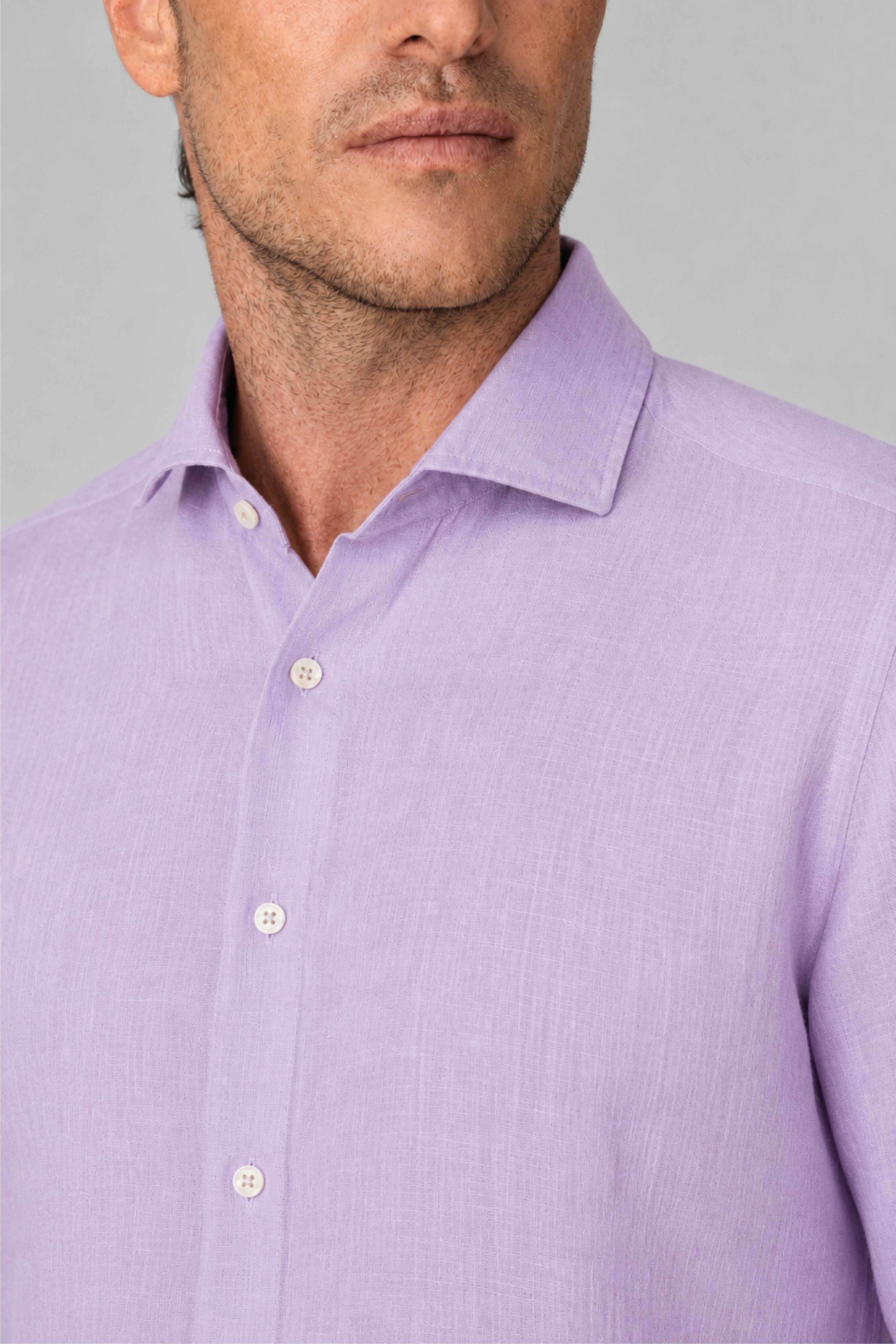 Men's linen shirt lavander fog