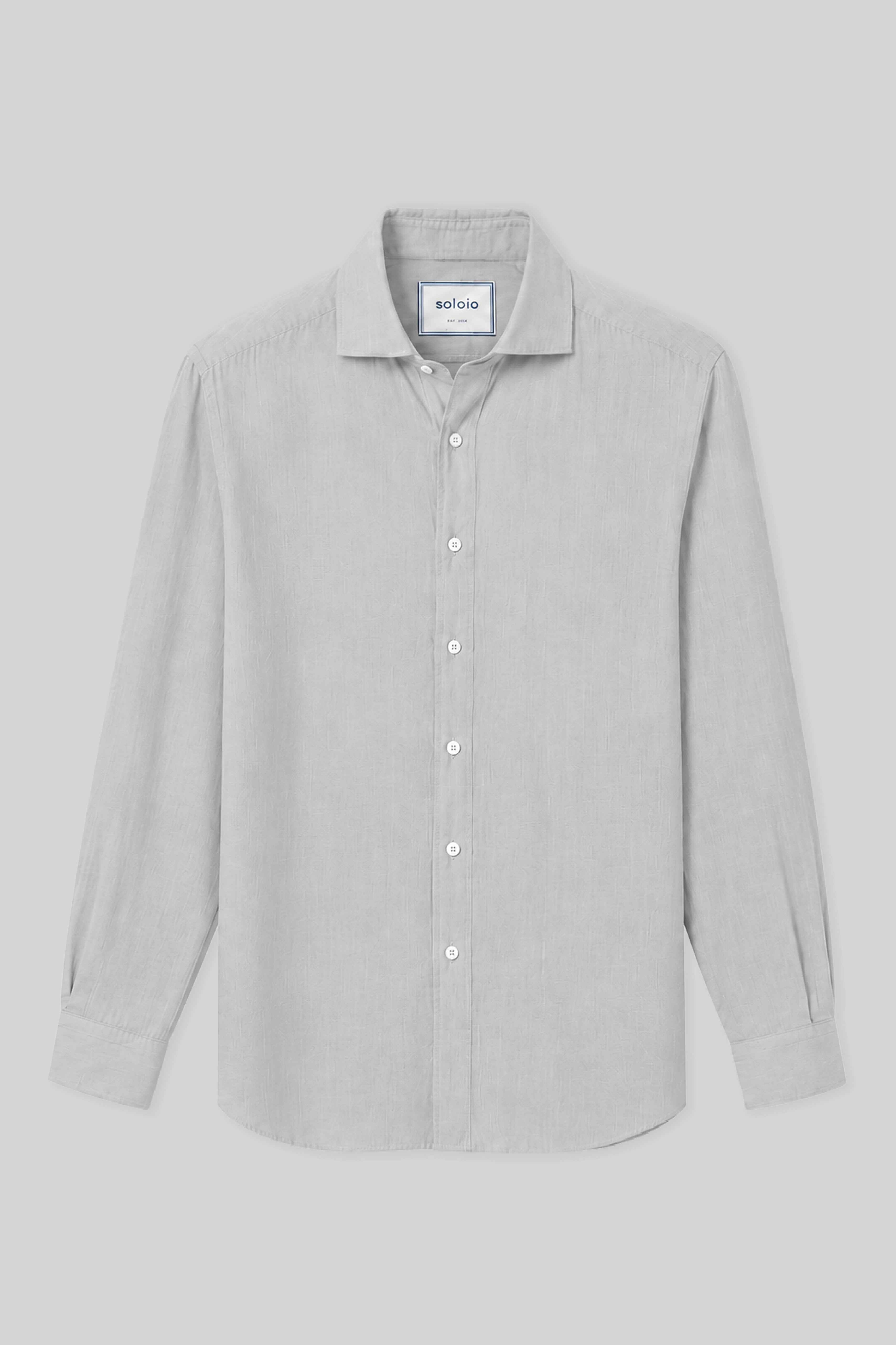 Men's linen shirt icy gray