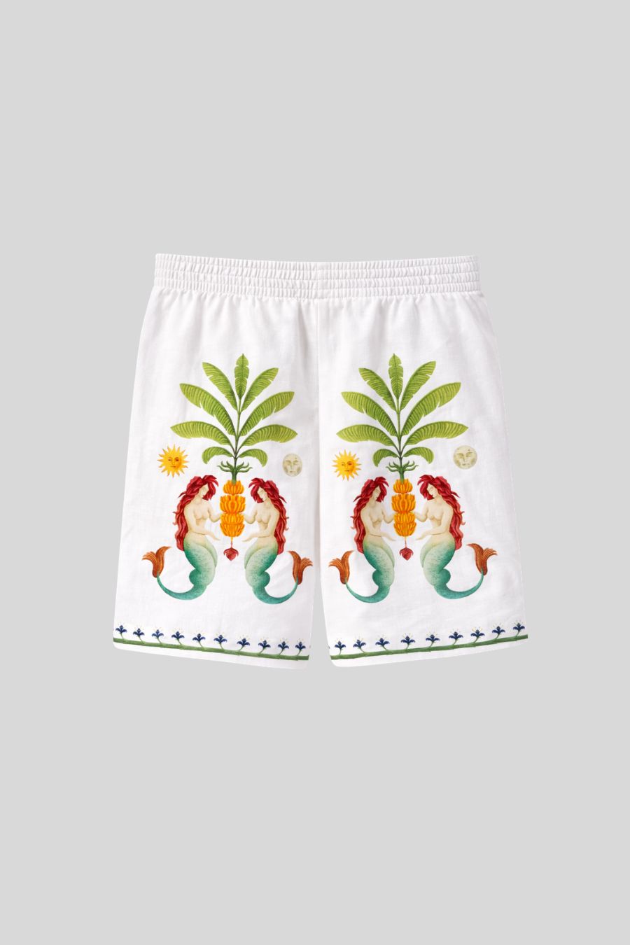 Men's linen bermuda white amanzi