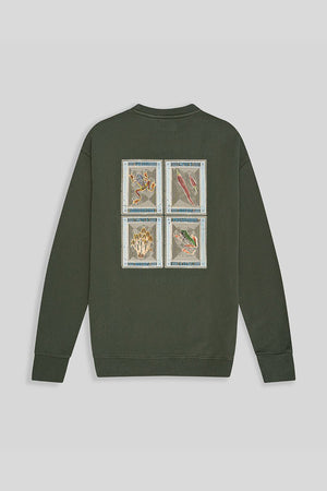 four stamps olivine sweatshirt - soloio
