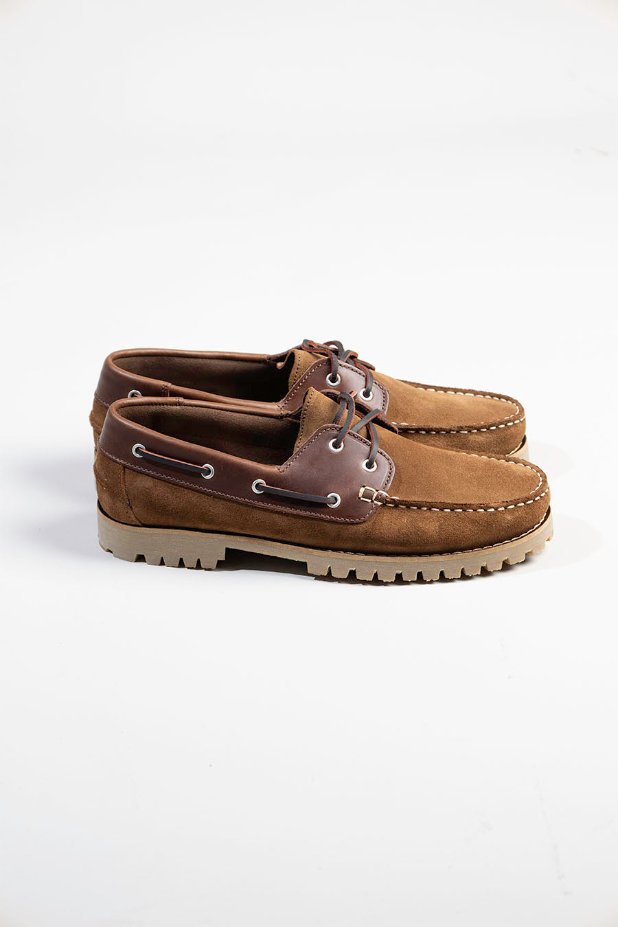 Men's moccasin nautical cord taupe