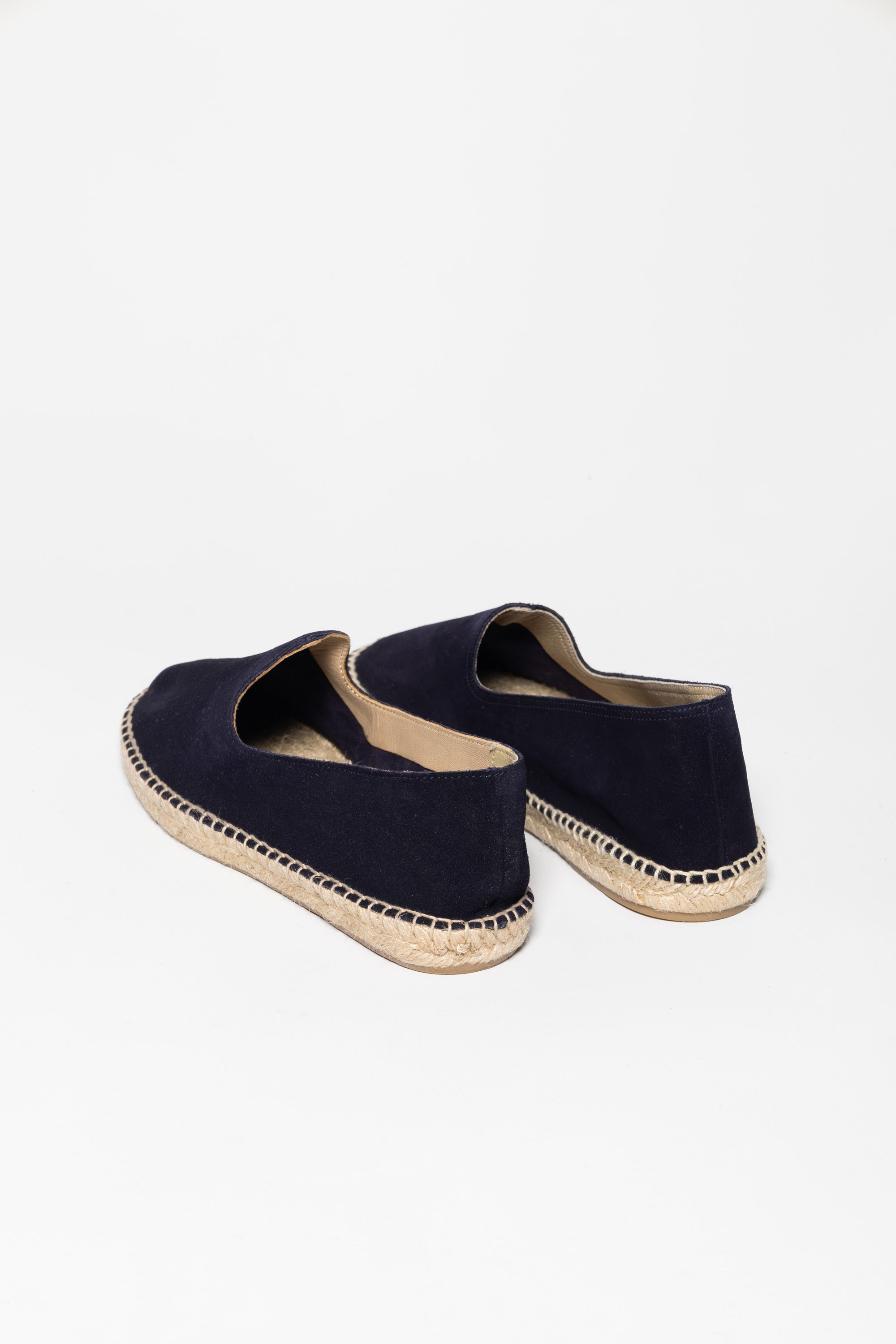 men’s leather espadrille navy