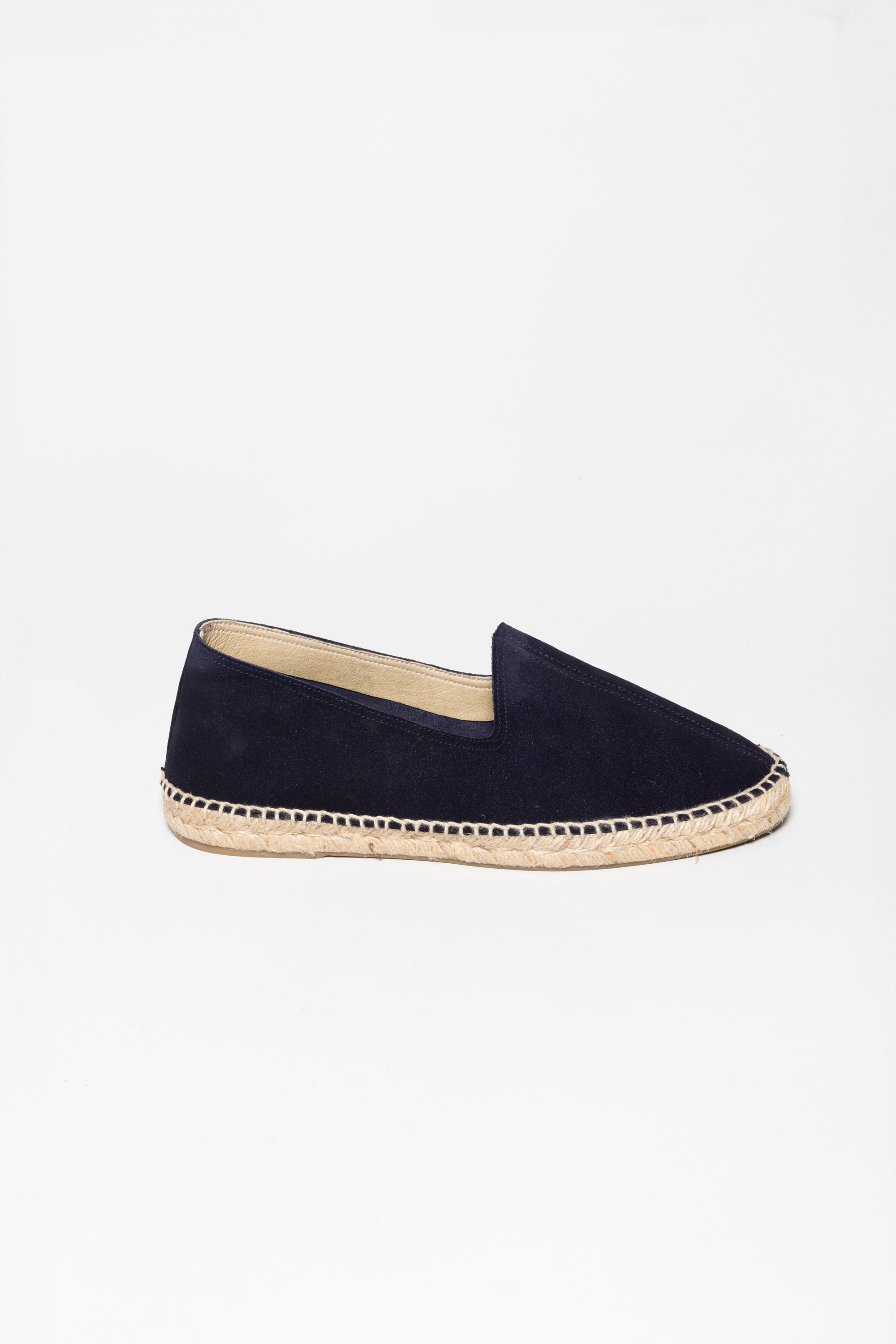 men’s leather espadrille navy
