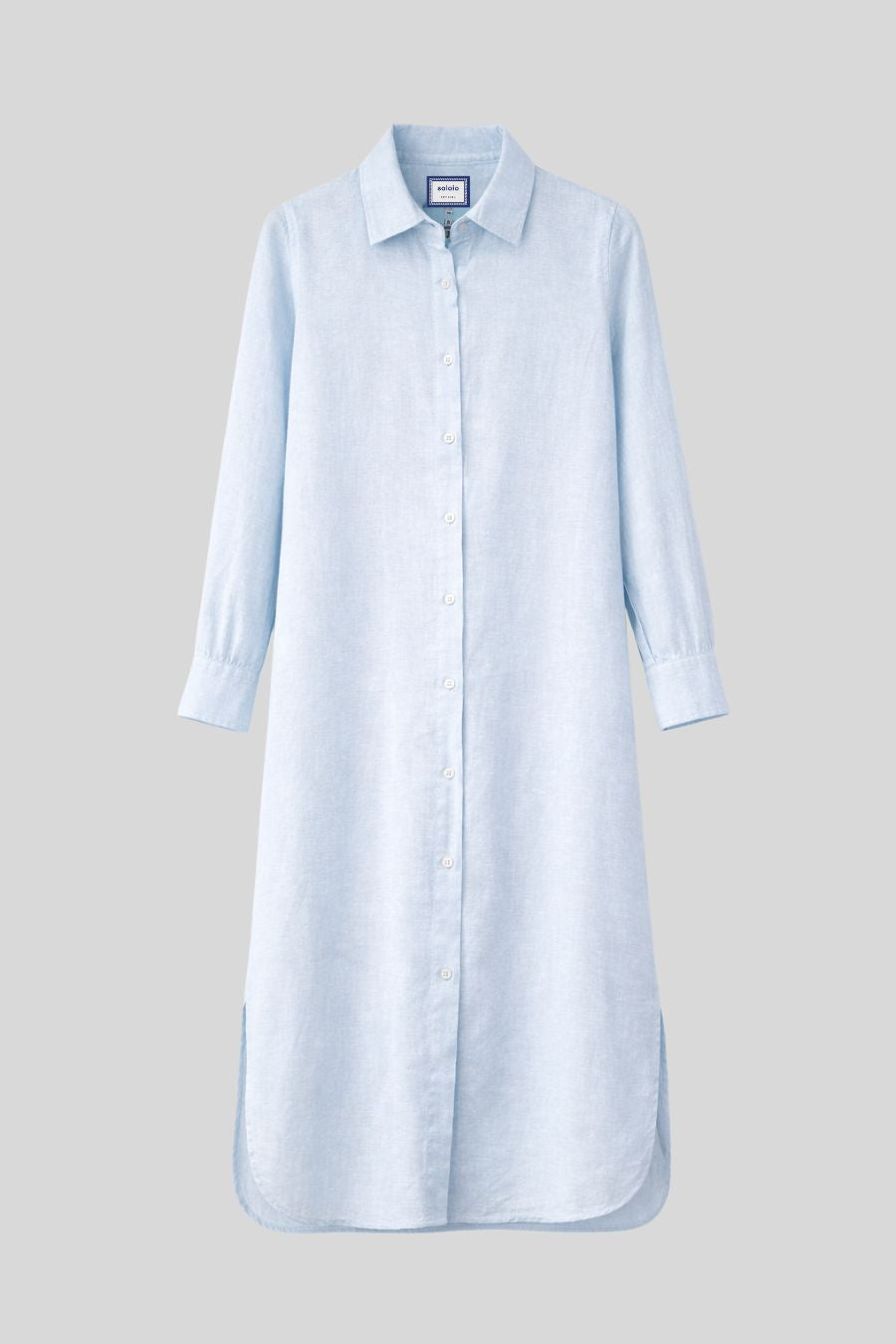 Vestido de lino martina azul claro para mujer