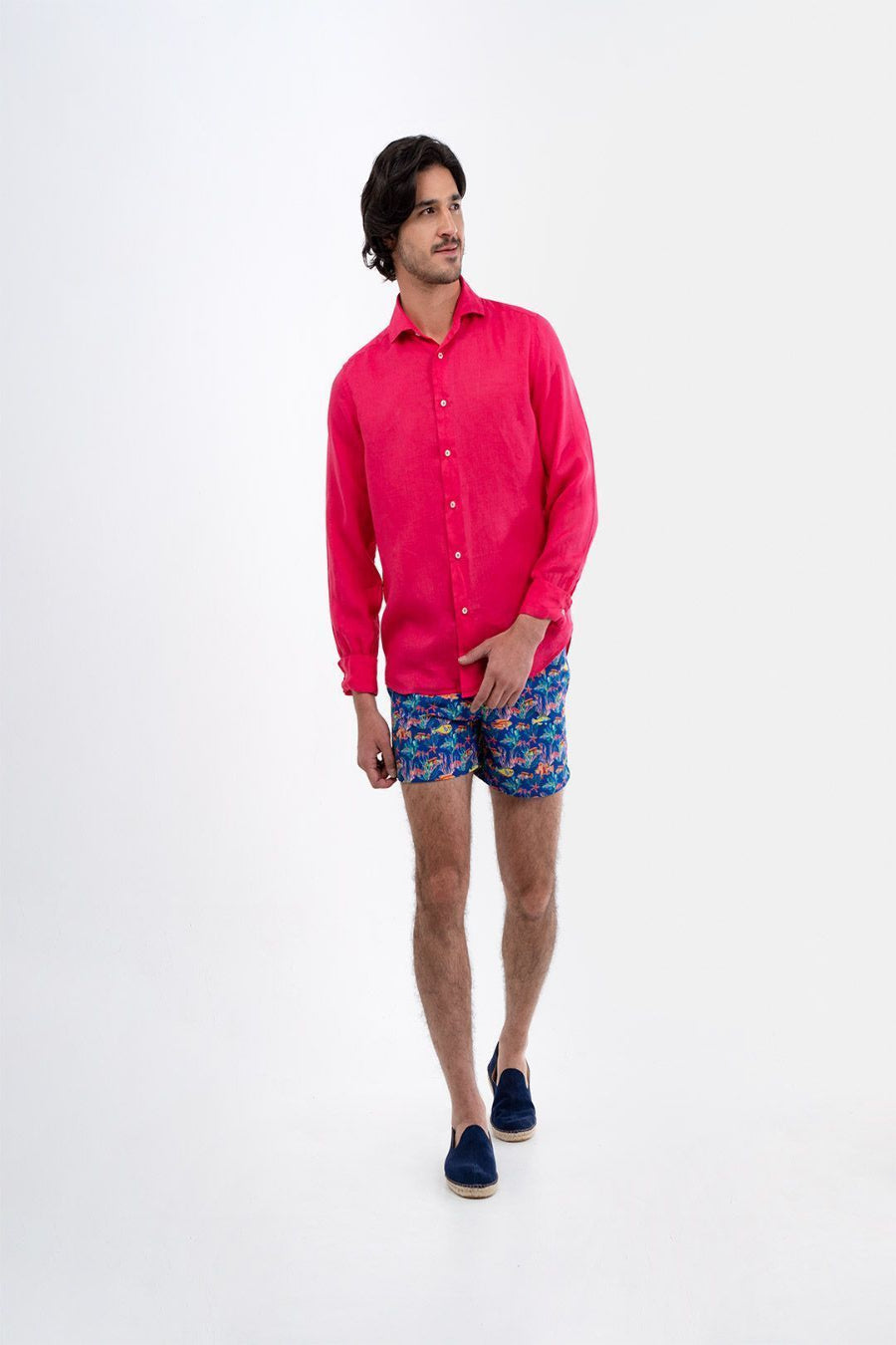men’s swim trunk blue aquarium