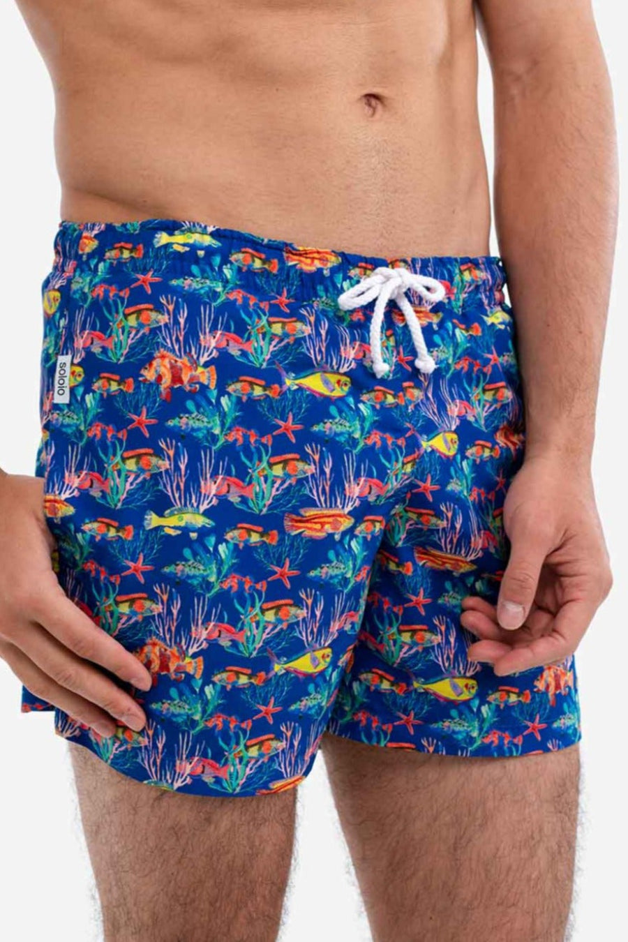 men’s swim trunk blue aquarium