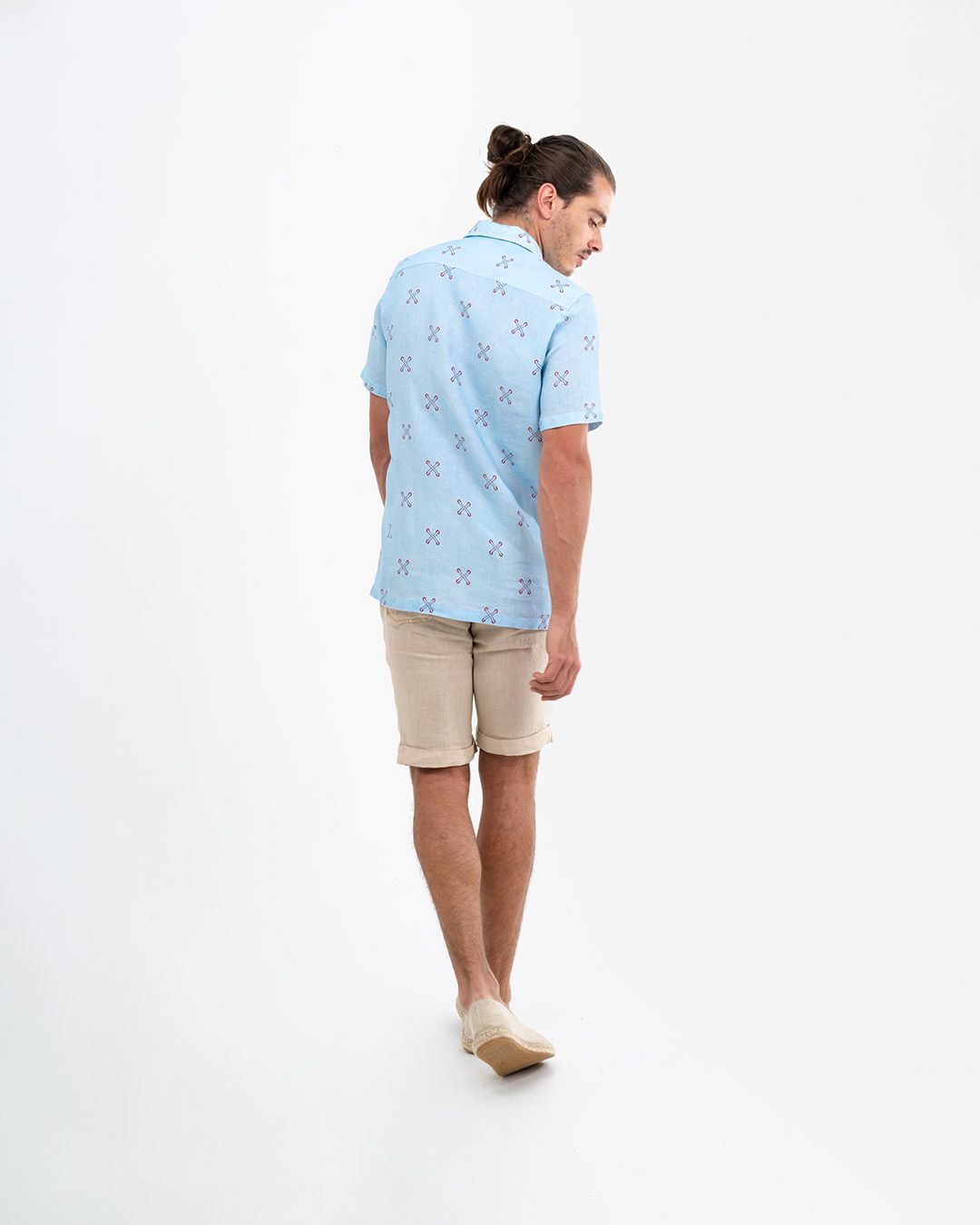 camisa de lino para hombre large cuerdas