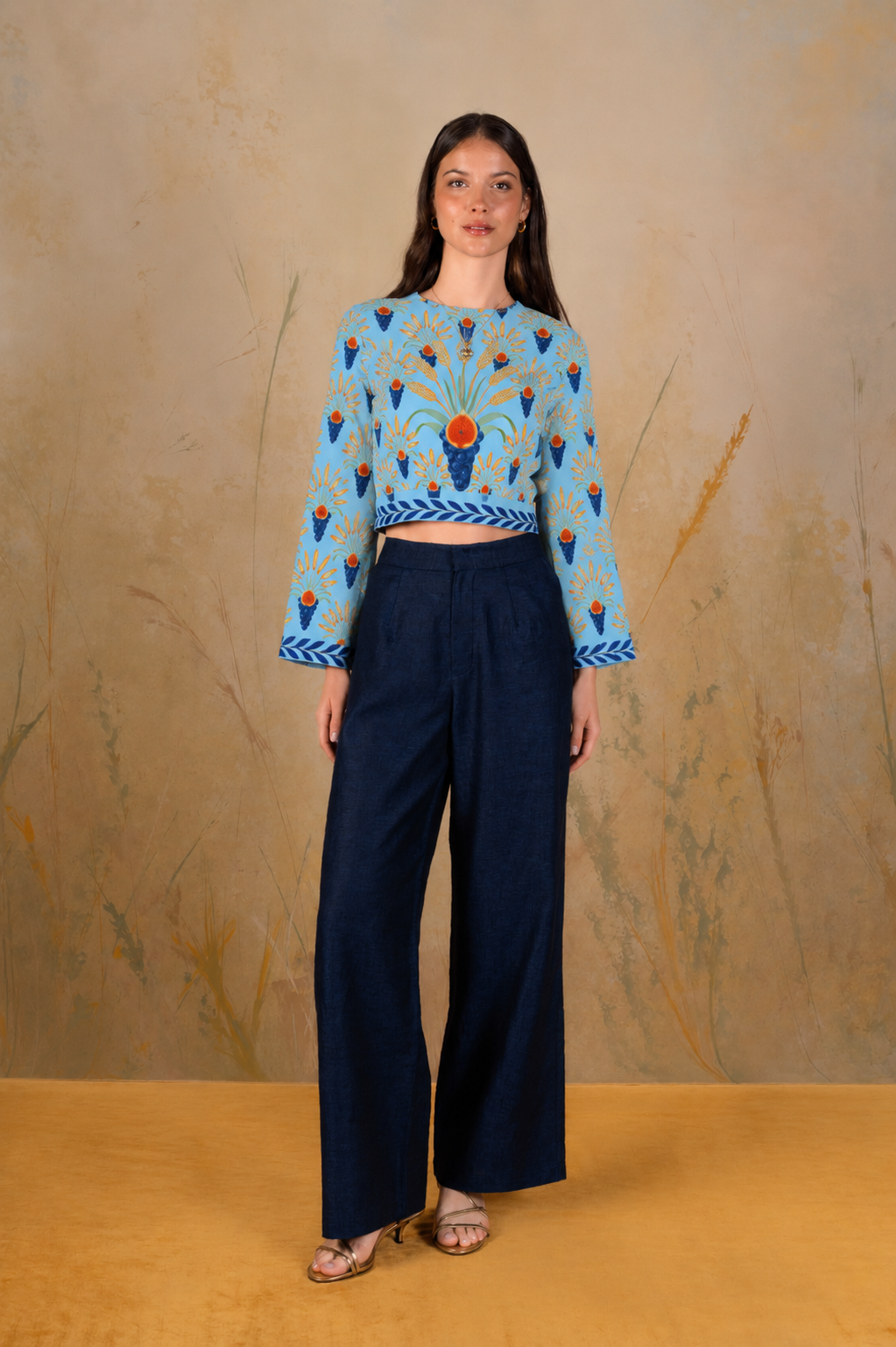 Women's Annona linen blouse blue