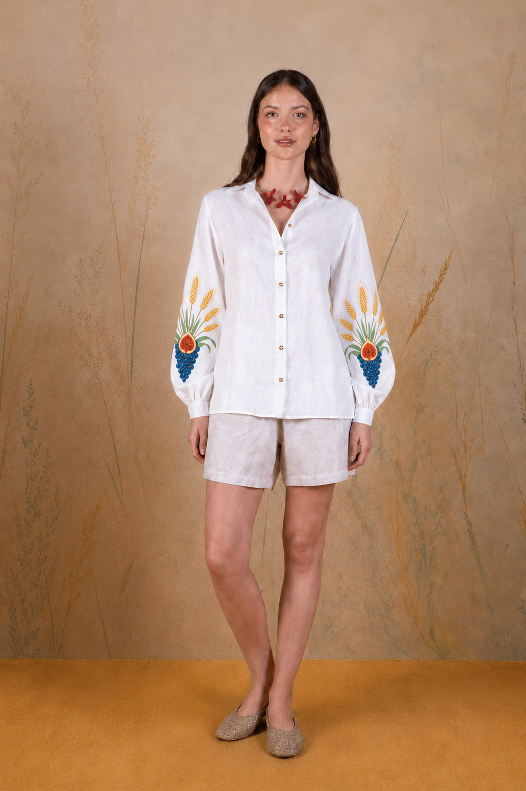 Women's Auctus linen shirt white
