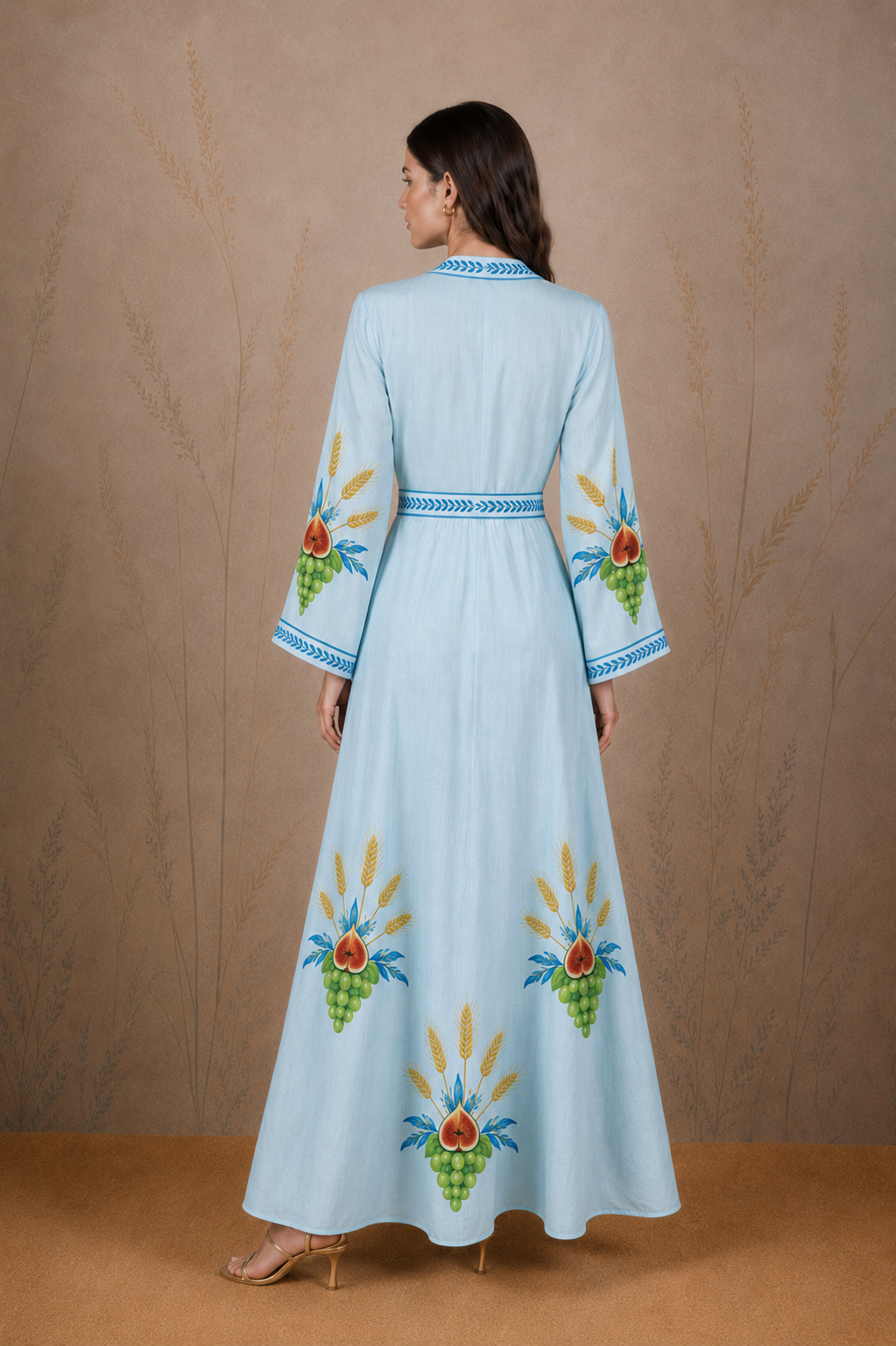 Women's Nascentia linen kimono light blue