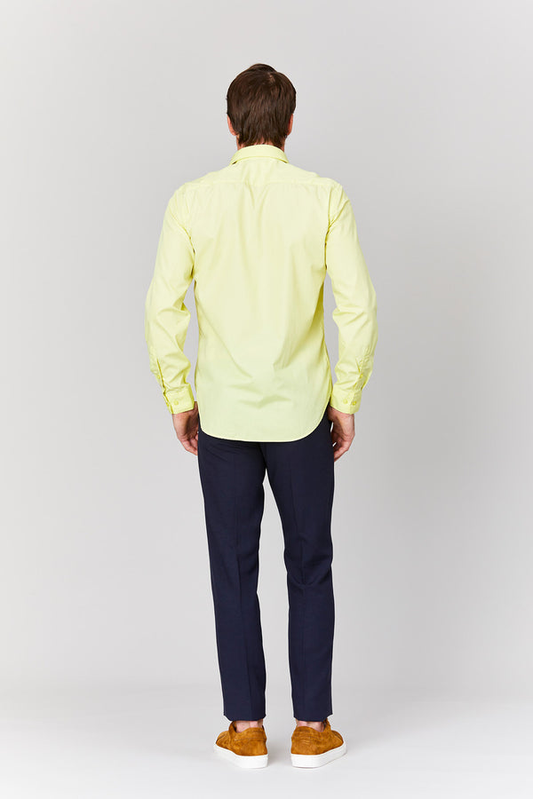 basic yellow cotton muslin shirt - soloio