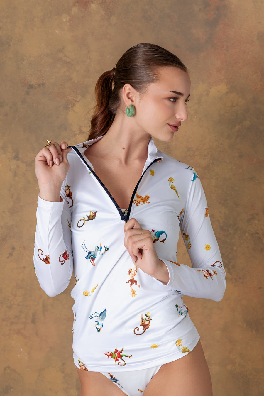 Camisa de playa blanca para mujer panteon