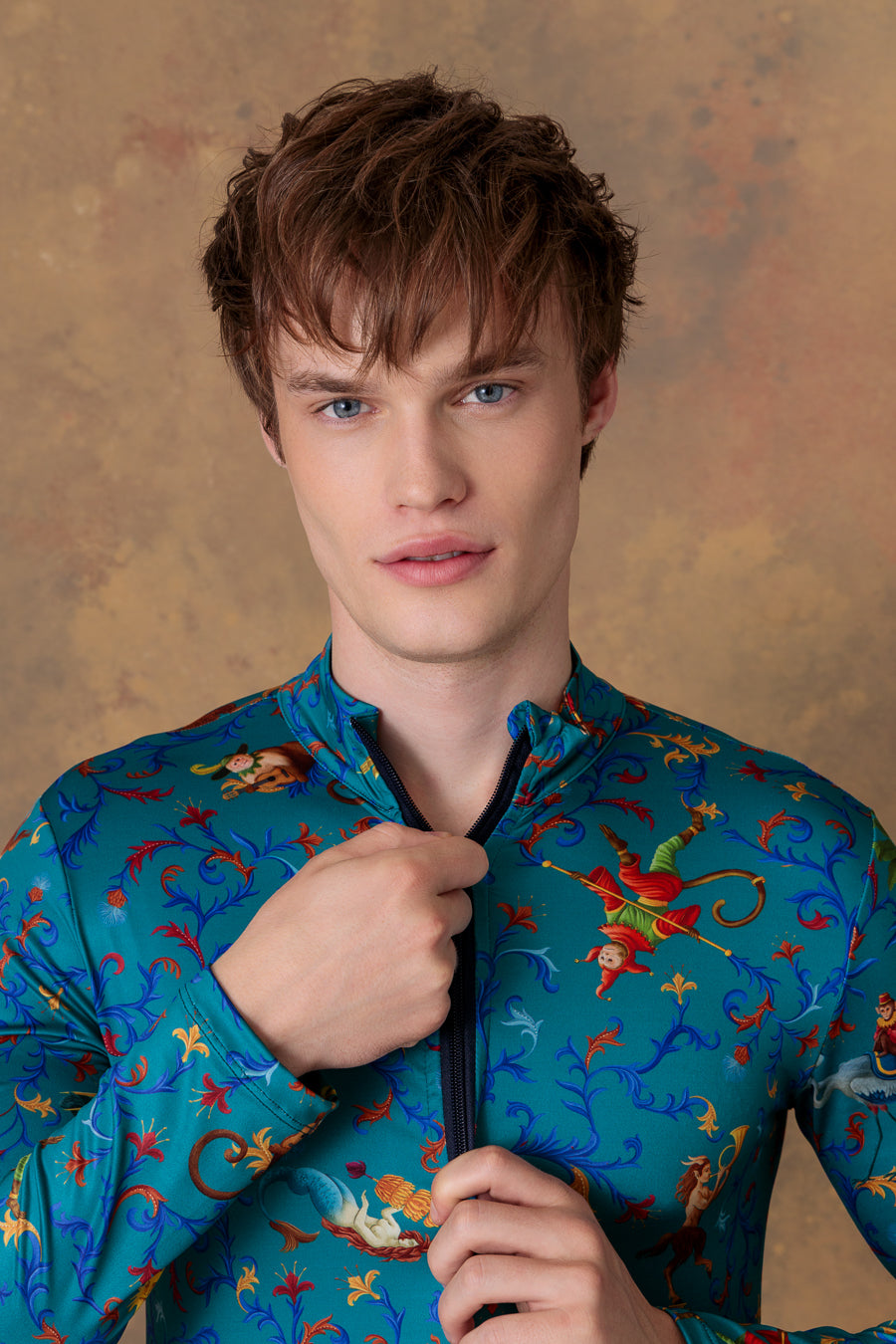 men's beach shirt delphos teal