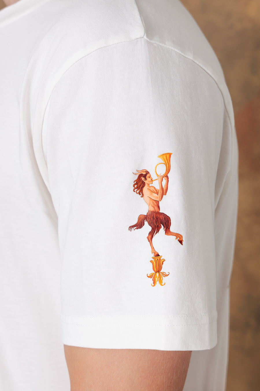camiseta de algodón blanca para hombre panteon