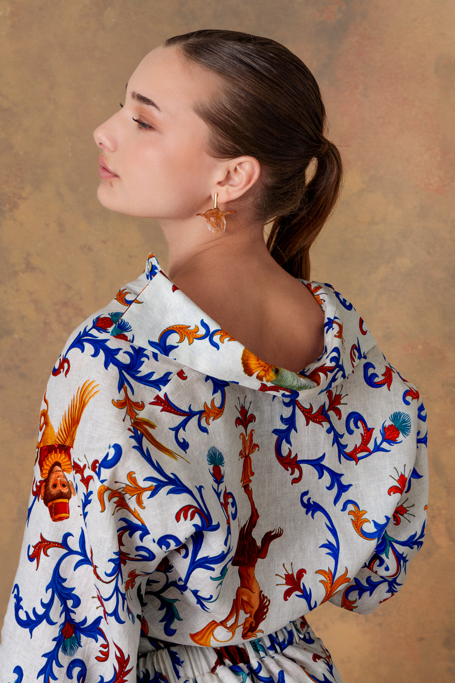 Camisa de lino blanca para mujer chiron
