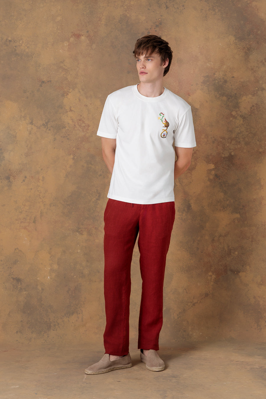 camiseta de algodón blanca para hombre satyr