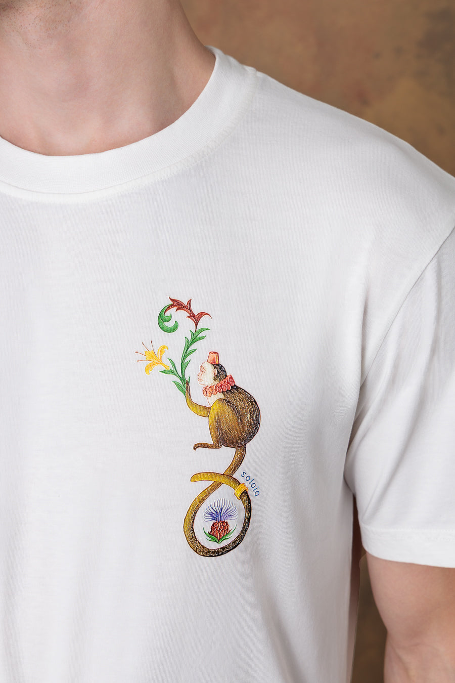 camiseta de algodón blanca para hombre satyr